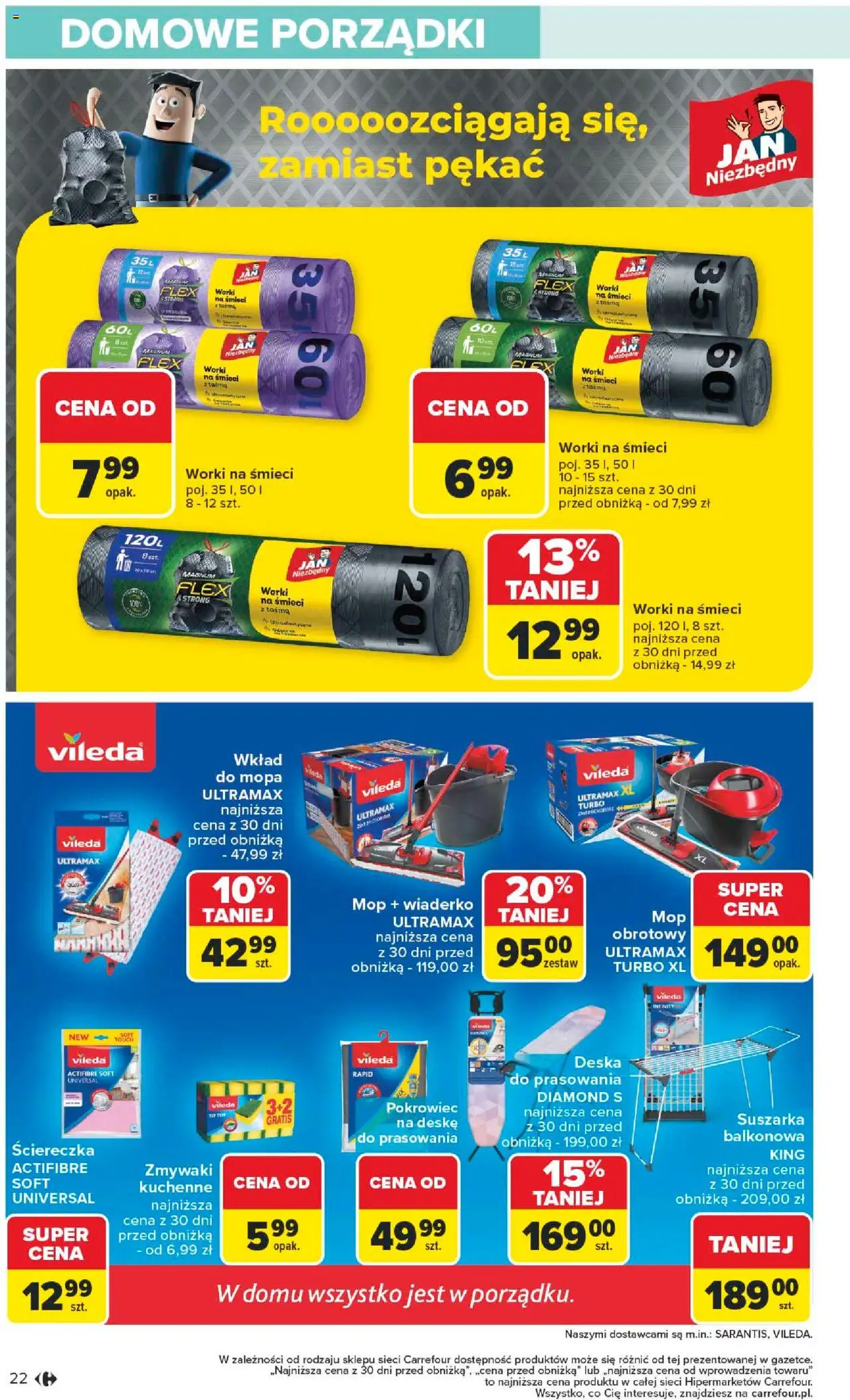 Carrefour Gazetka - Łap okazje od 09.10.2025 | Strona: 22 | Produkty: Top, Suszarka, Vileda