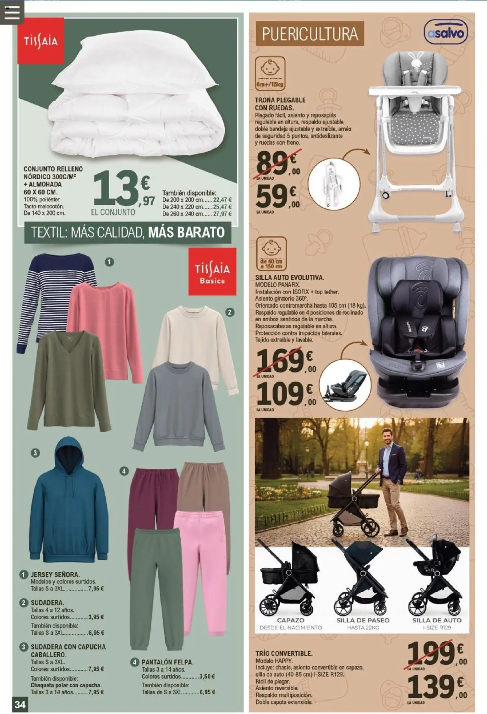 E.Leclerc folleto │ válido desde el 21.01.2026 | Página: 34 | Productos: Sudadera, Chaqueta, Reposapiés, Silla