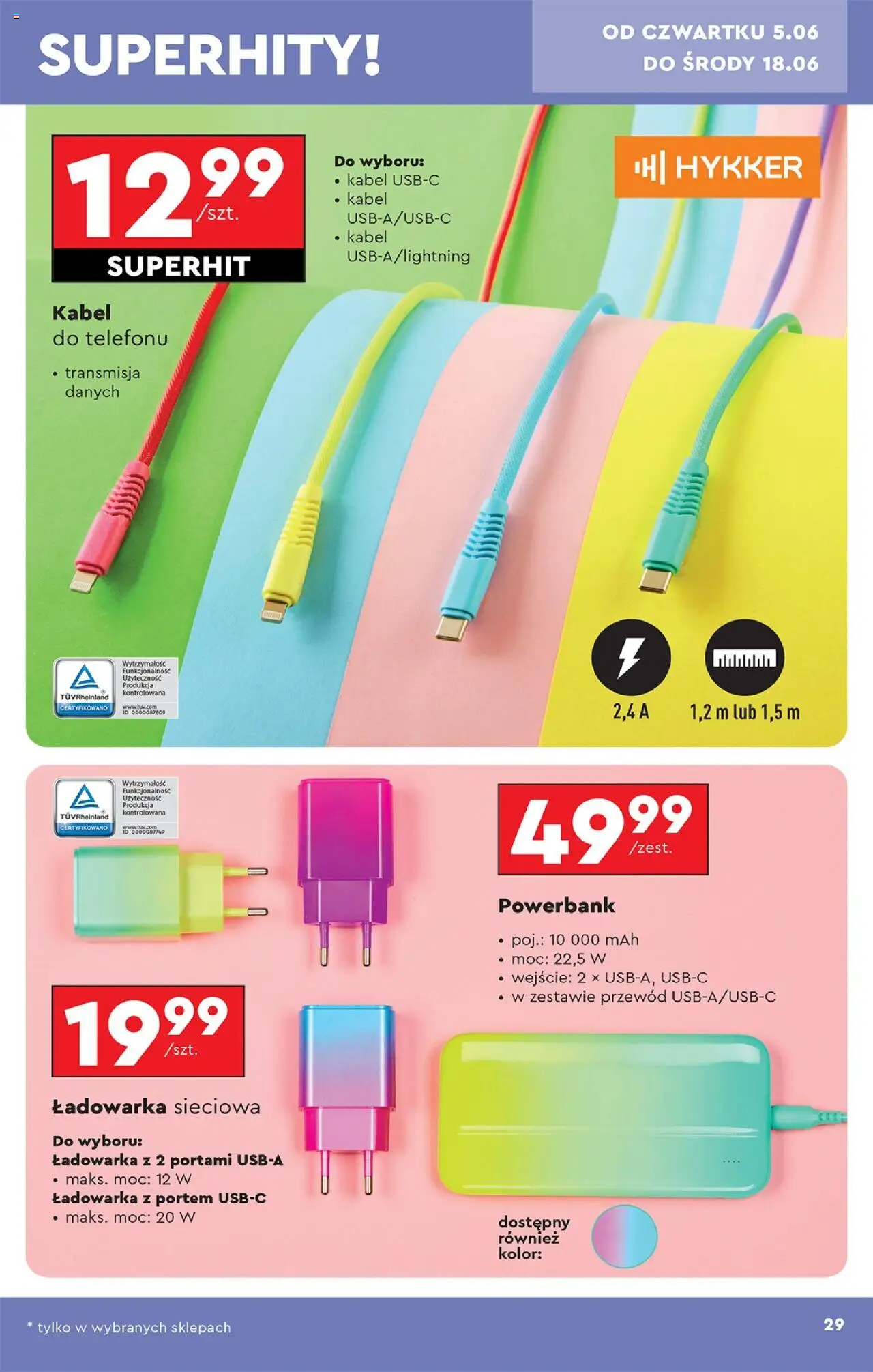 Biedronka gazetka - Okazje tygodnia od 31.05.2025 | Strona: 31 | Produkty: Kabel, Ładowarka, Powerbank