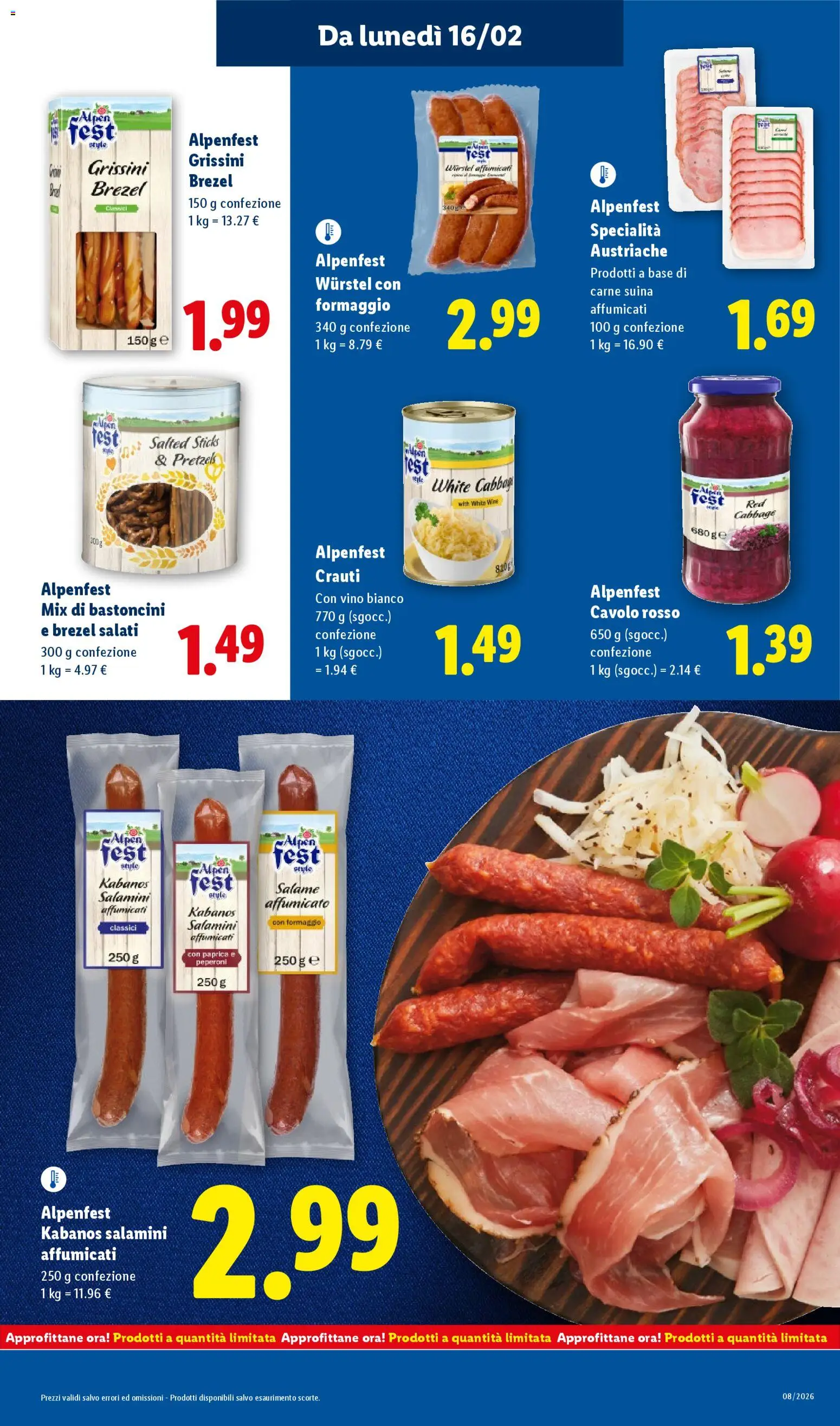Volantino Lidl del 16.02.2026 | Pagina: 17 | Prodotti: Salame, Peperoni, Vino, Grissini