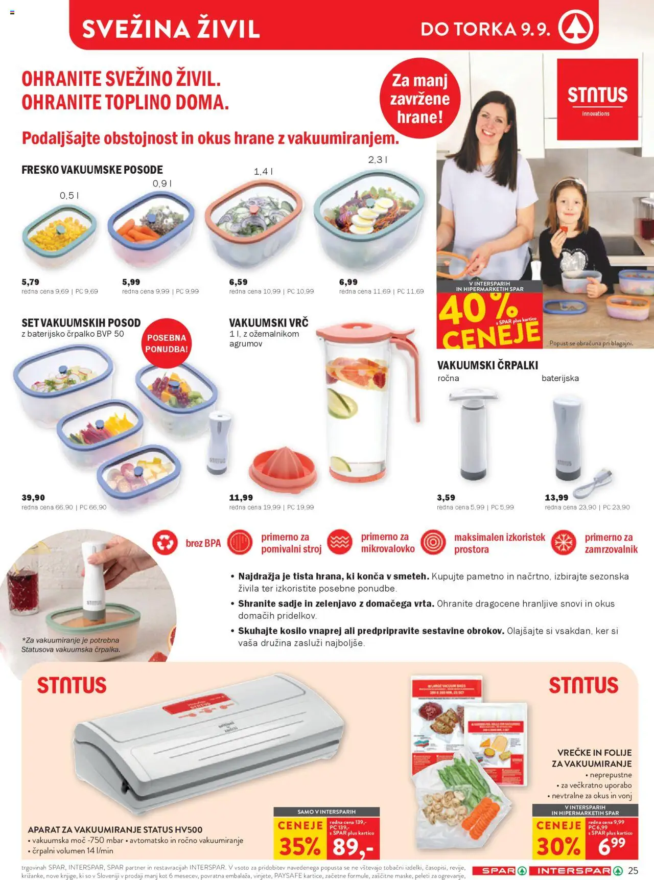Spar katalog 35/25 │ velja od 27.08.2025 | Stran: 33 | Izdelki: Zamrzovalnik, Pomivalni stroj, Sadje