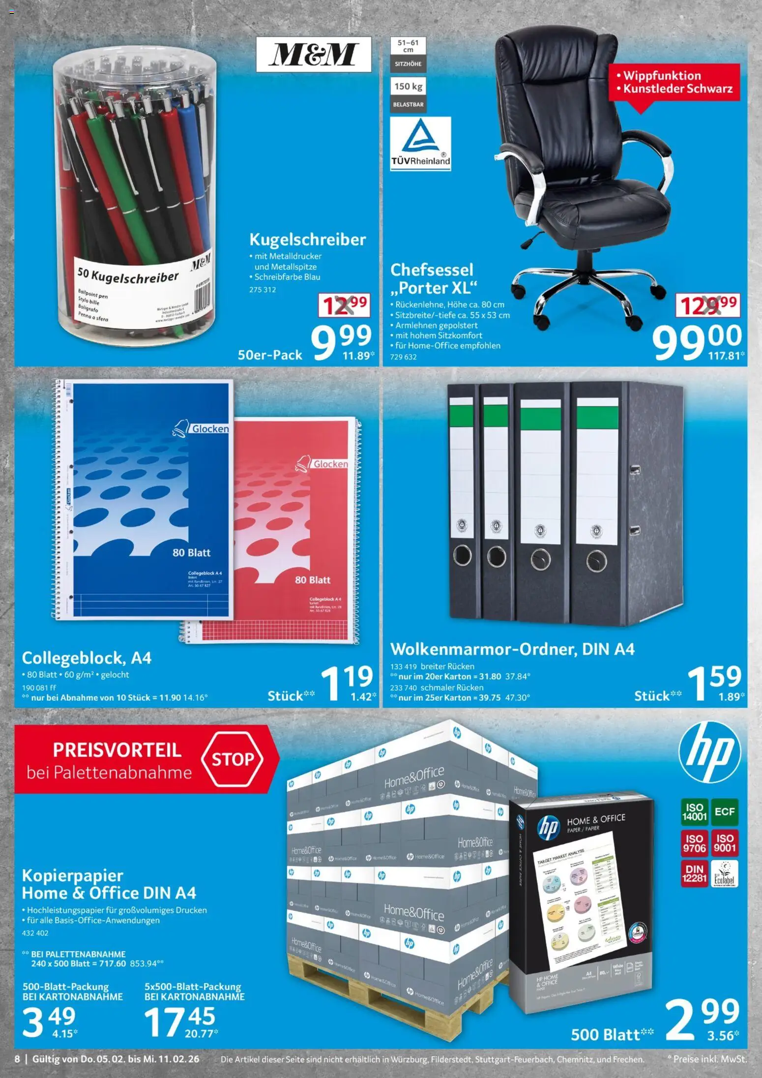 Selgros Non Food – gültig ab 05.02.2026 | Seite: 8 | Produkte: HP, Chefsessel