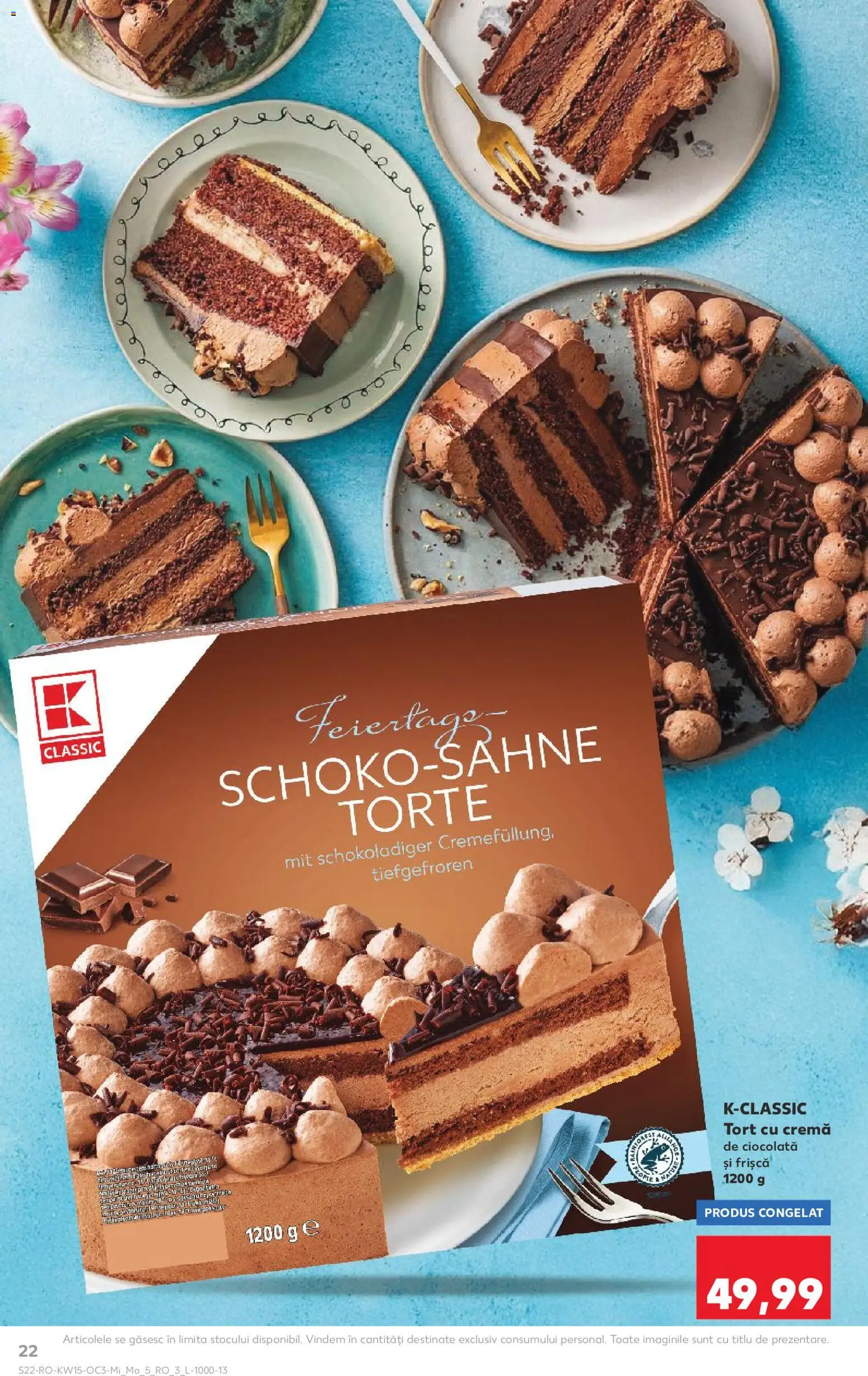 Noul catalog Kaufland – valabil de la 08.04.2026 | Pagină: 22 | Produse: Tort, Cremă, Ciocolată, Frișcă