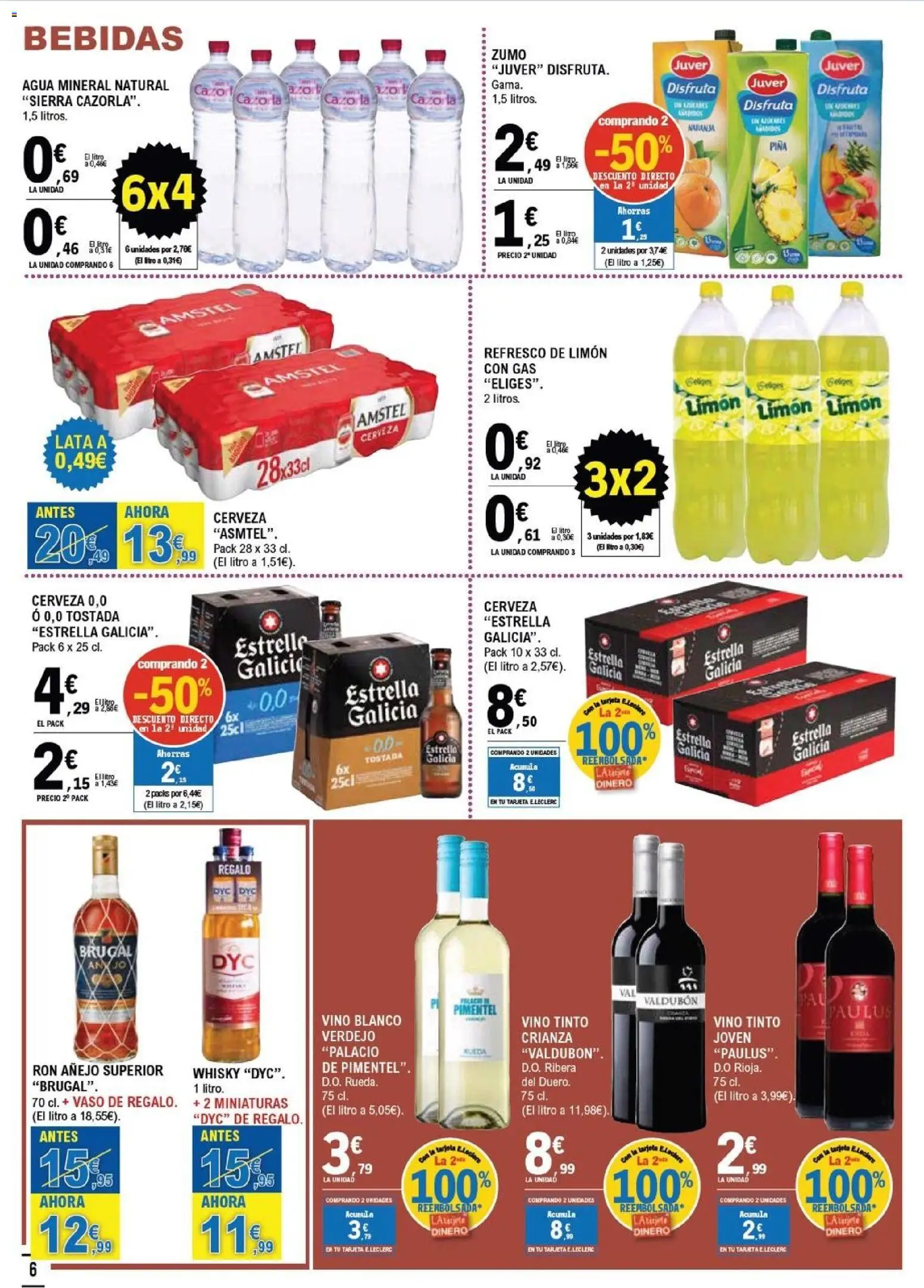 E.Leclerc - Salamanca │ válido desde el 18.02.2026 | Página: 6 | Productos: Vino, Piña, Ροζ πιπέρι, Agua mineral