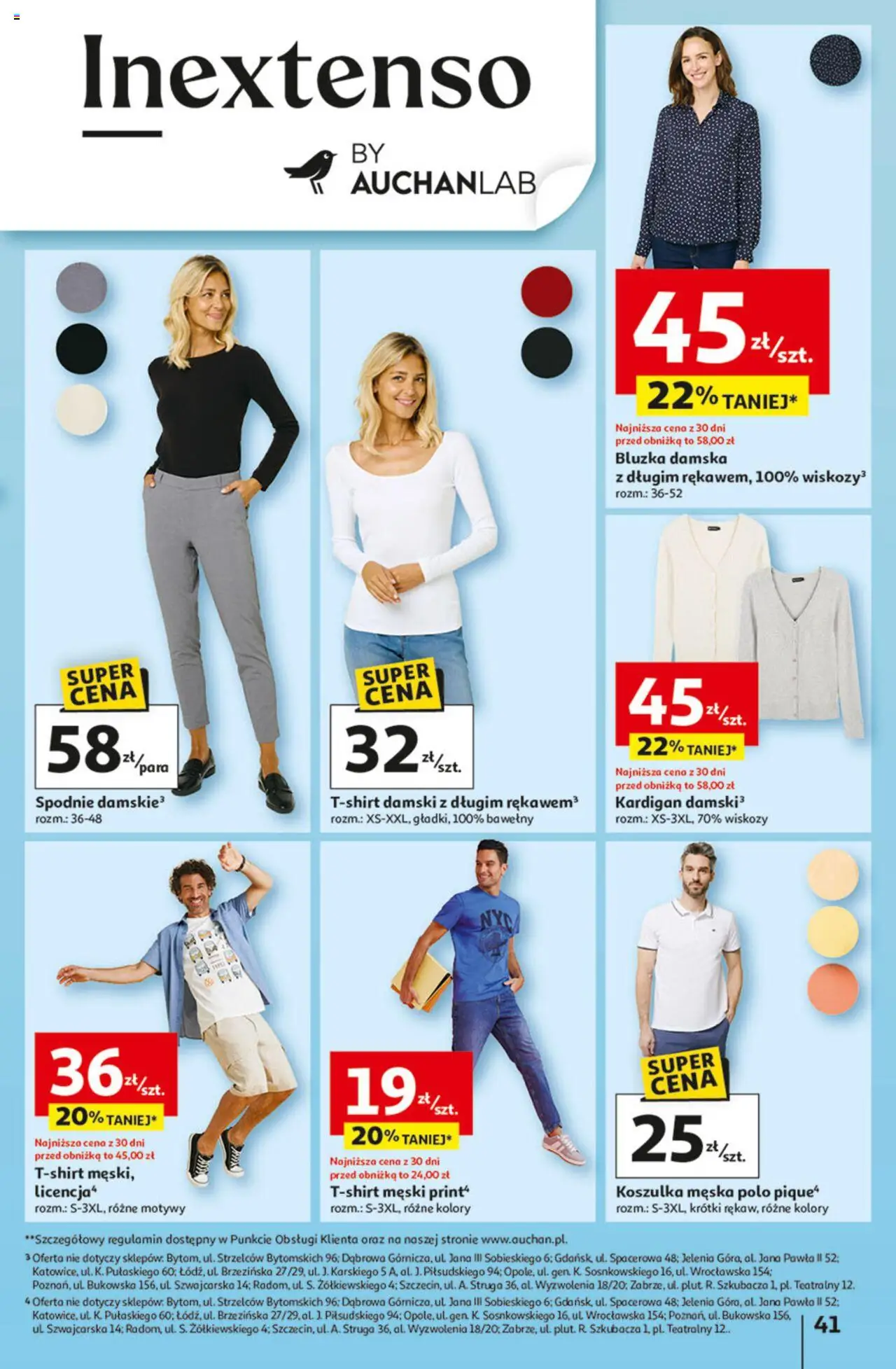 Auchan Gazetka - Odlotowe ceny na start szkoły Hipermarket od 14.08.2025 | Strona: 41 | Produkty: Bluzka, Spodnie, Kardigan