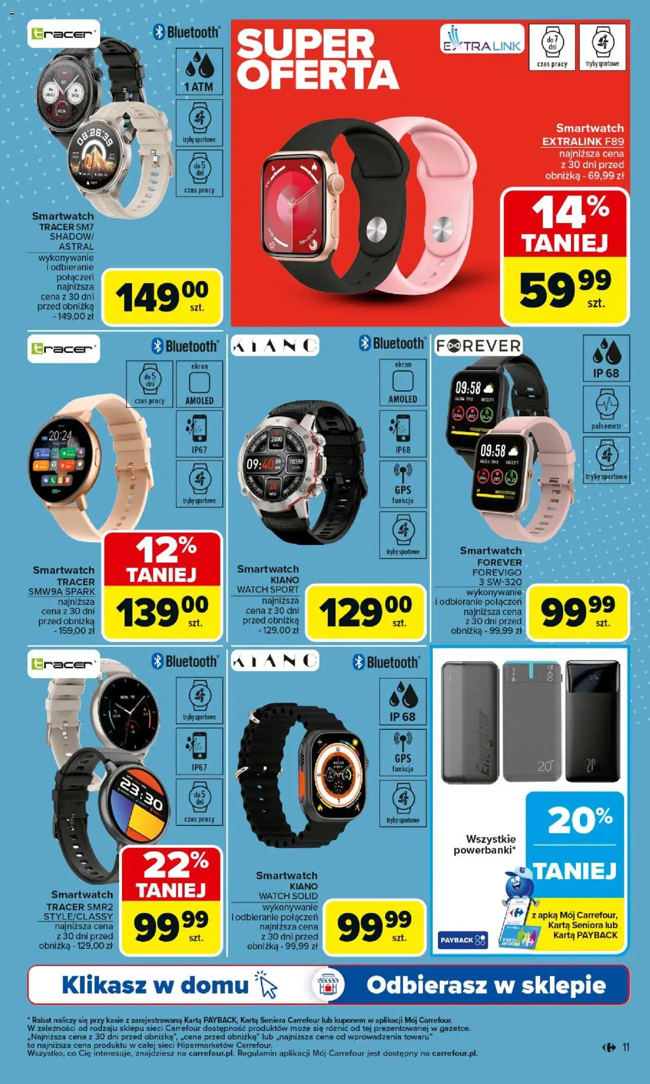 Carrefour Gazetka - Multimedia od 18.08.2025 | Strona: 11 | Produkty: Karta, Smartwatch