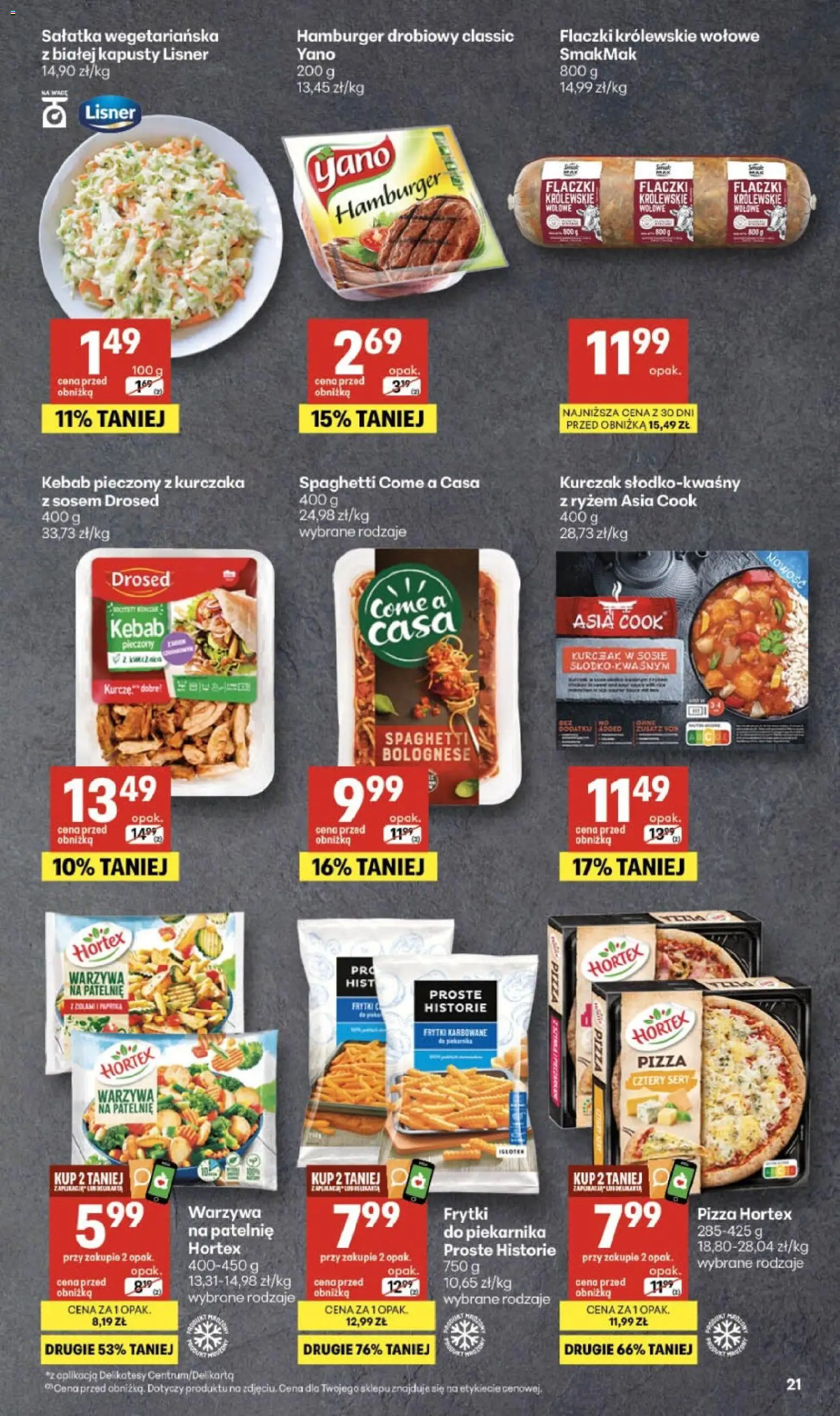 Delikatesy Centrum gazetka od 16.04.2026 | Strona: 21 | Produkty: Kurczak, Delikatesy, Frytki, Sałatka