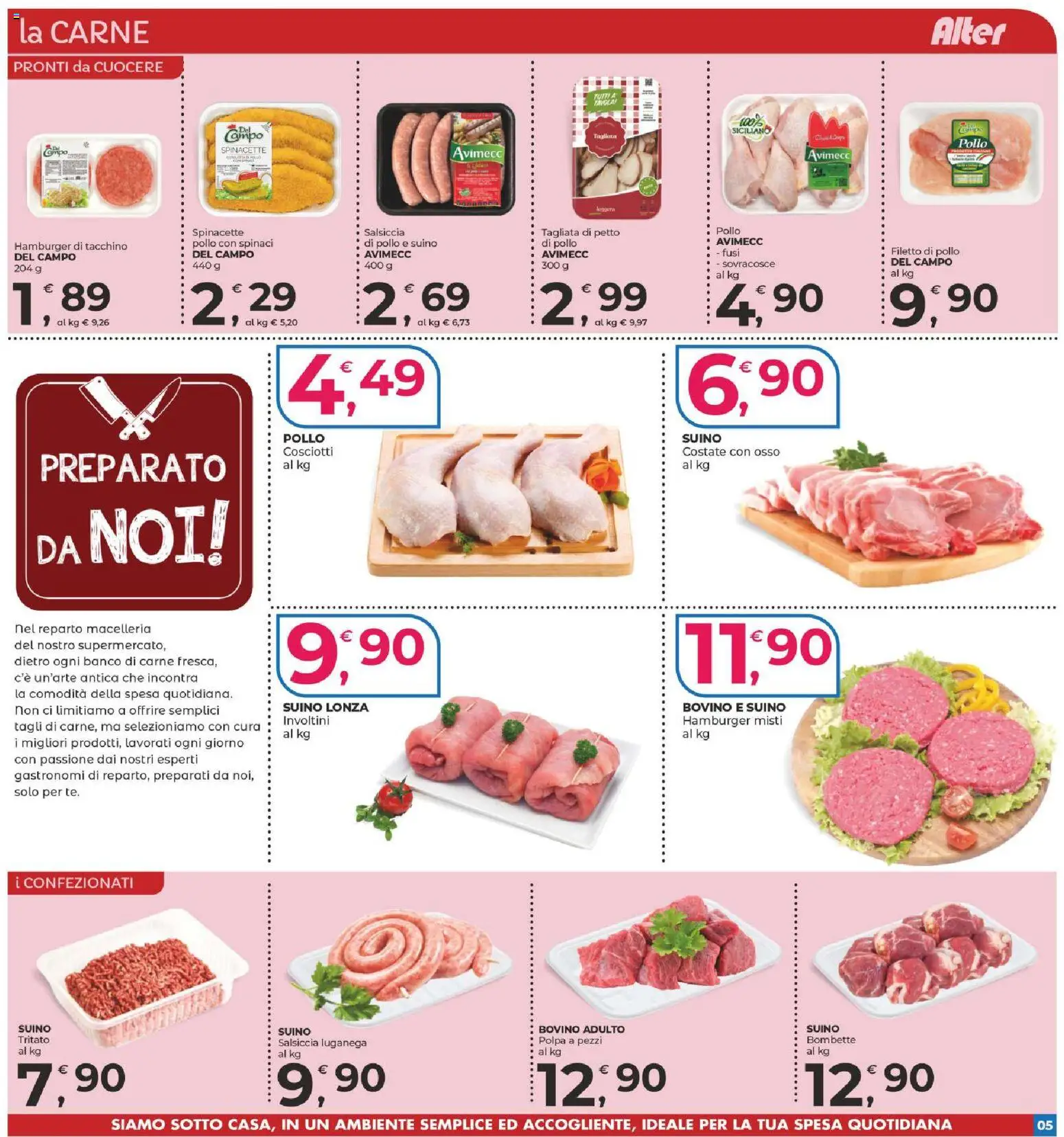 Volantino Alter Discount del 03.03.2026 | Pagina: 5 | Prodotti: Bovino, Pollo, Suino, Hamburger