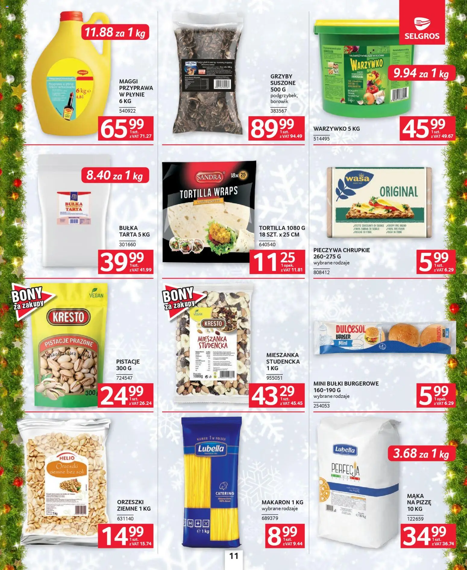 Selgros cash&carry Gazetka - Oferta dla gastronomii od 18.12.2025 | Strona: 11 | Produkty: Bułka tarta, Tortilla, Bułka, Makaron