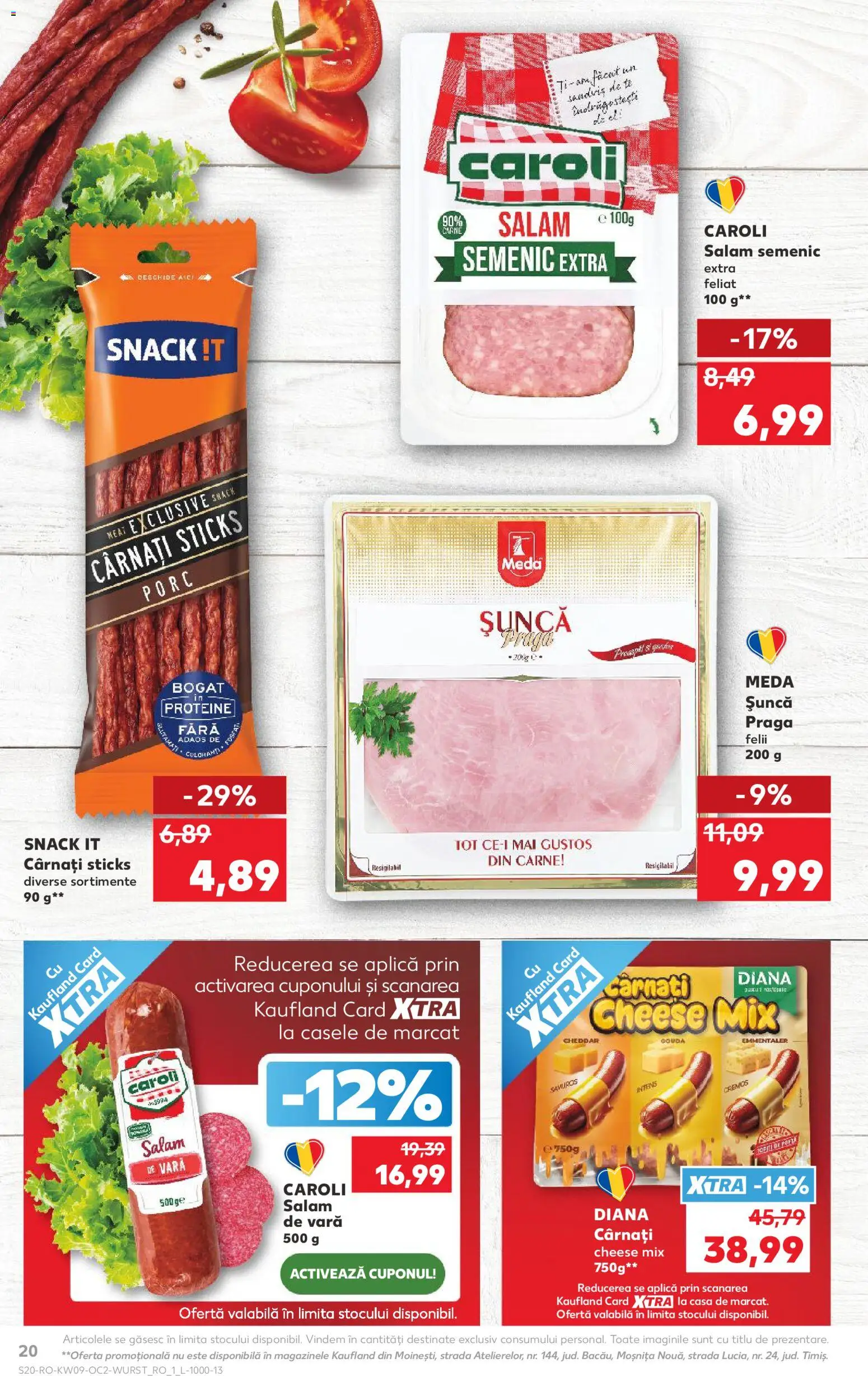 Noul catalog Kaufland – valabil de la 25.02.2026 | Pagină: 20 | Produse: Salam, Șuncă, Gouda, Cârnați