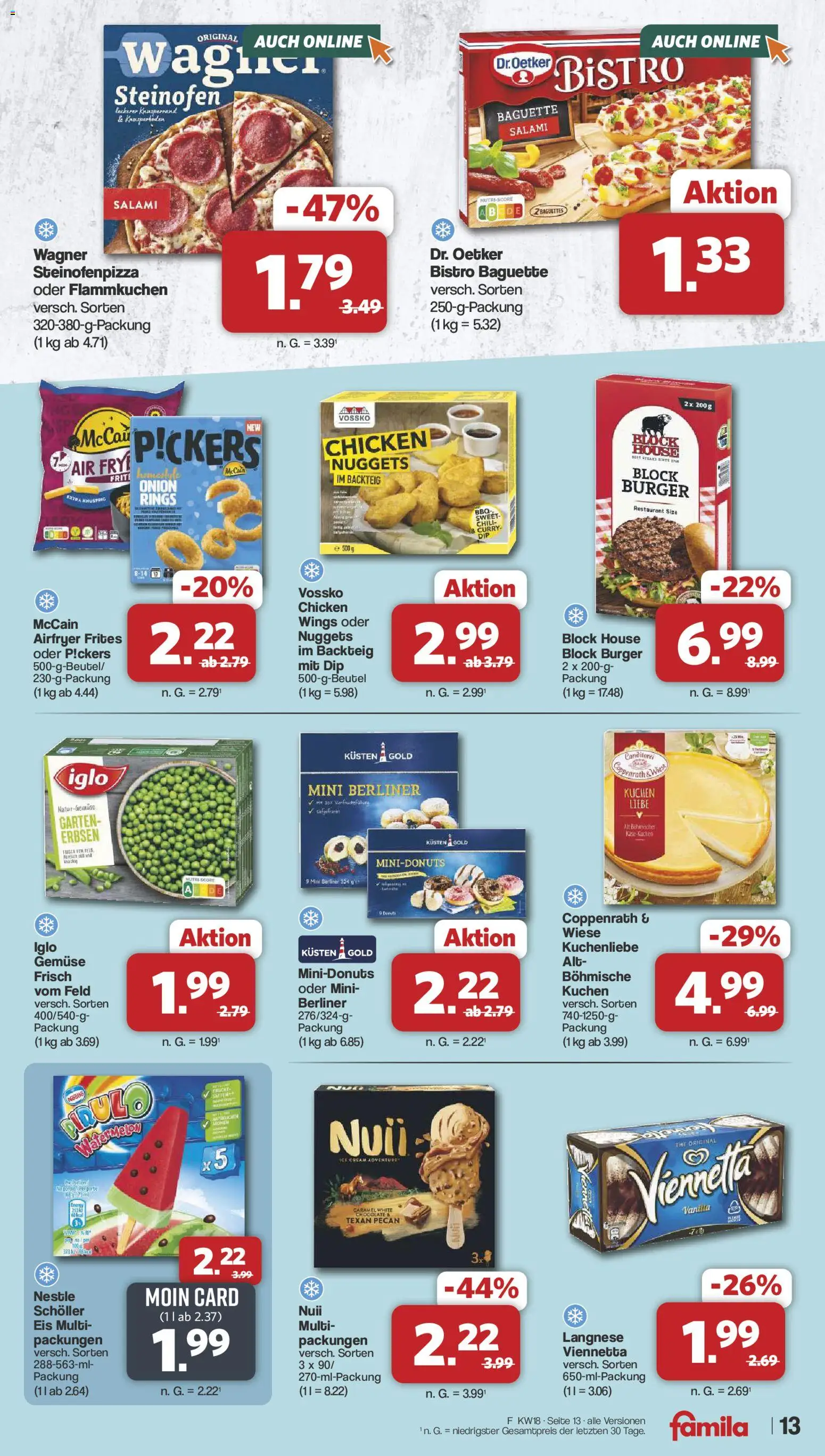 Famila Nordwest Prospekt 	 – gültig ab 27.04.2026 | Seite: 13 | Produkte: Iglo, Burger, Gemüse, Erbsen