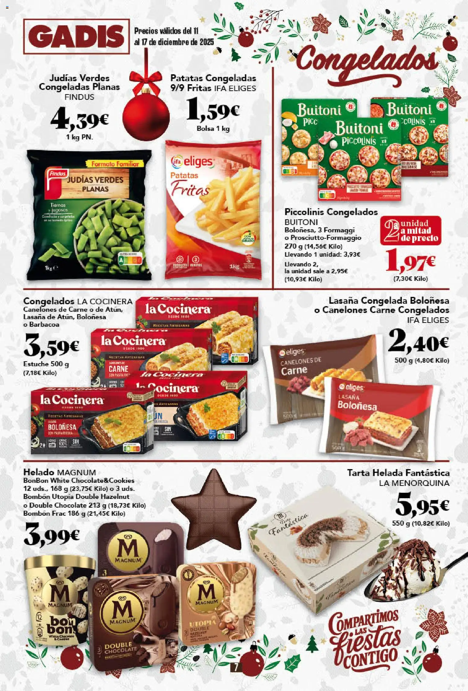 Gadis - folleto │ válido desde el 11.12.2025 | Página: 7 | Productos: Helado, Bolsa, Lasaña, Canelones