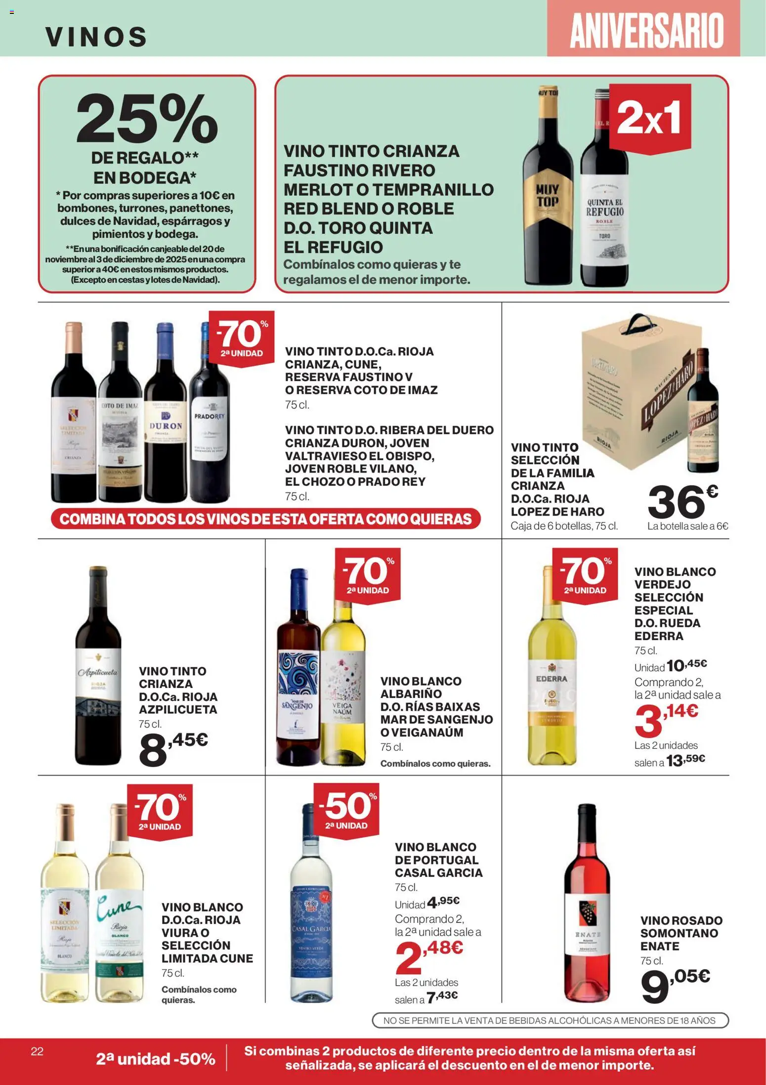 Supercor Canarias │ válido desde el 06.11.2025 | Página: 22 | Productos: Vino rosado, Vino, Νερό καρύδας, Té