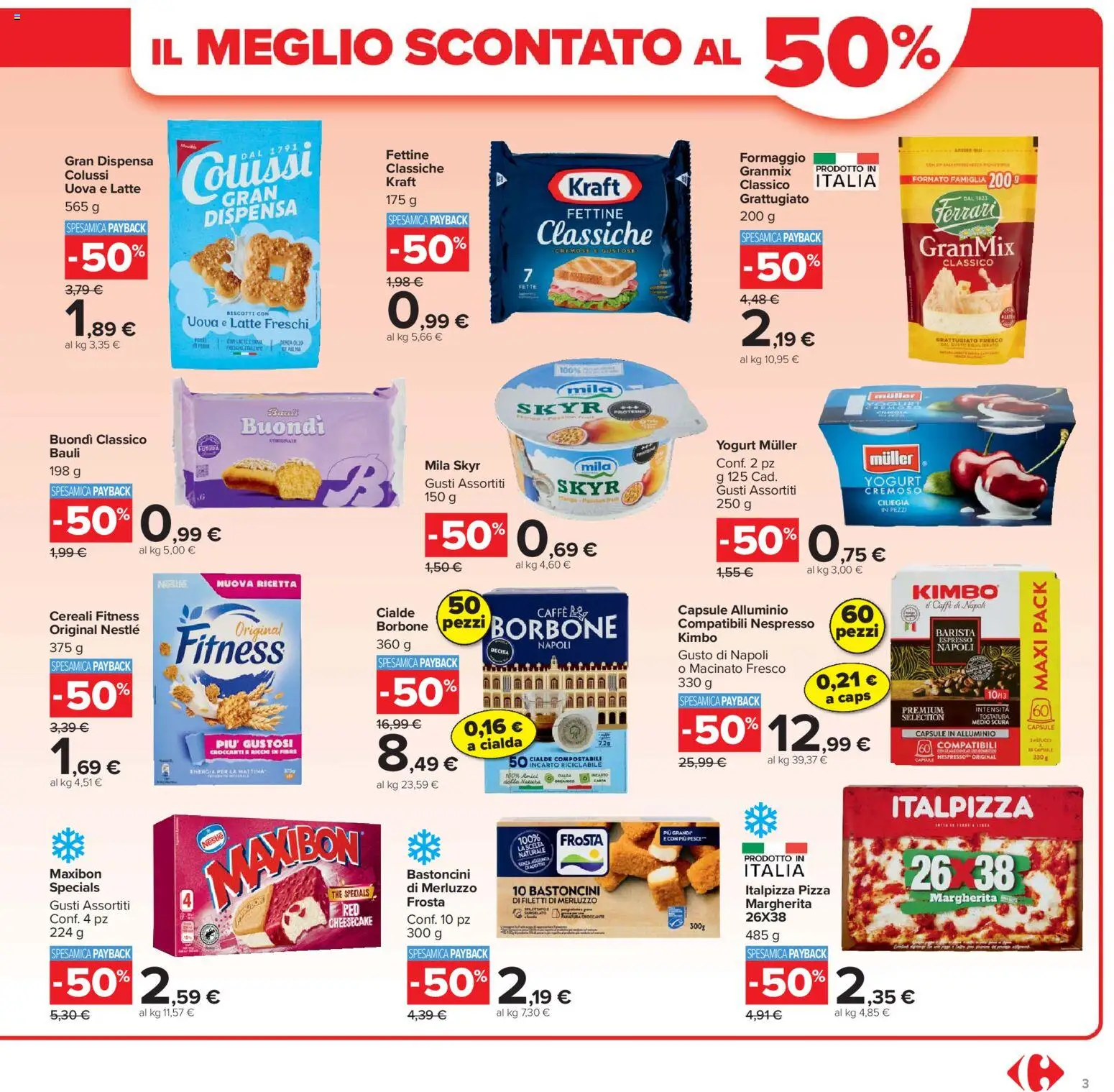 Volantino Carrefour del 07.04.2026 | Pagina: 3 | Prodotti: Yogurt, Caffè, Alluminio, Macinato