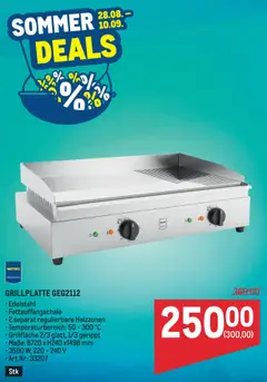 Vorschau von dem Prospekt - Metro  Sommerdeal Grillplatte gültig ab 28.08.2025