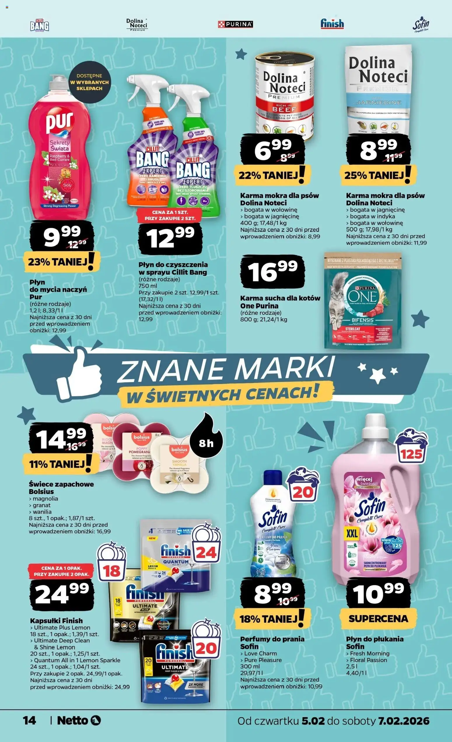 Netto gazetka - Spożywcza od 05.02.2026 | Strona: 14 | Produkty: Perfumy, Kapsułki finish, Świece, Finish