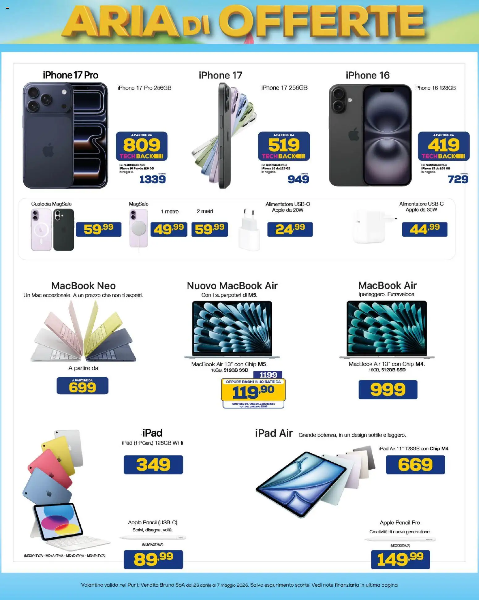 Volantino Euronics del 23.04.2026 | Pagina: 13 | Prodotti: Macbook air, Iphone, Ipad, Macbook