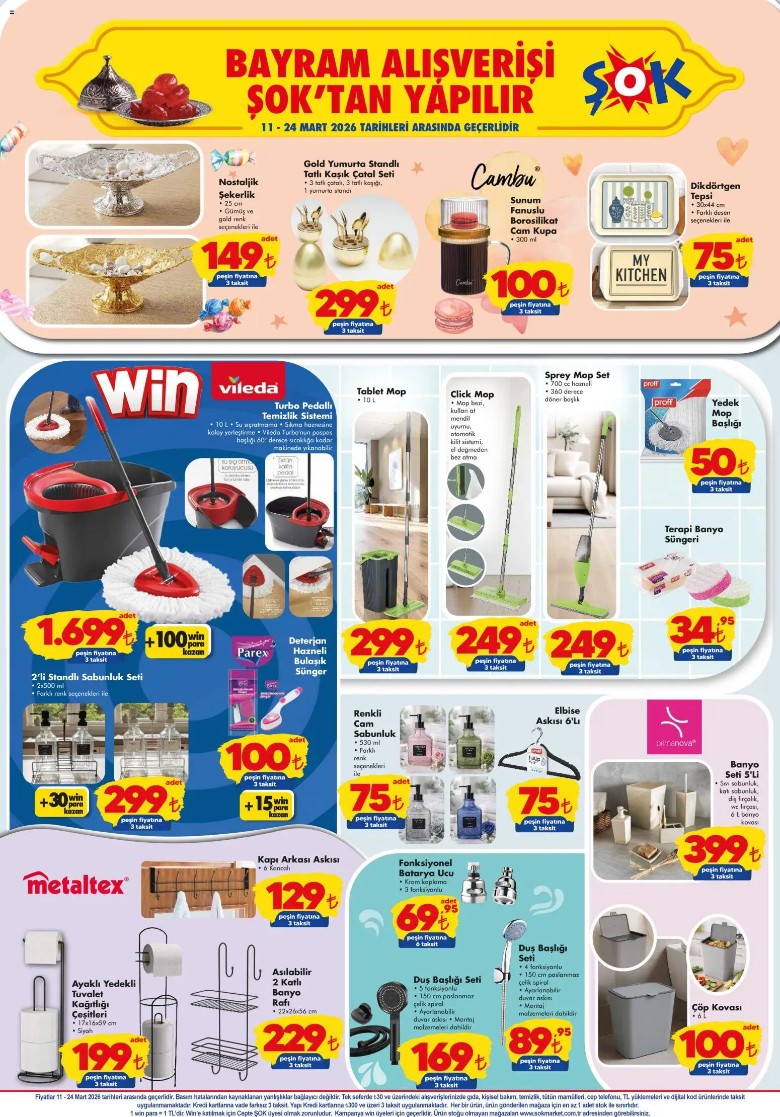 Şok Market Katalog - 11.03.2026 tarihinden itibaren geçerlidir | Sayfa: 4 | Ürünler: Döner, Paspas, Elbise, Tepsi