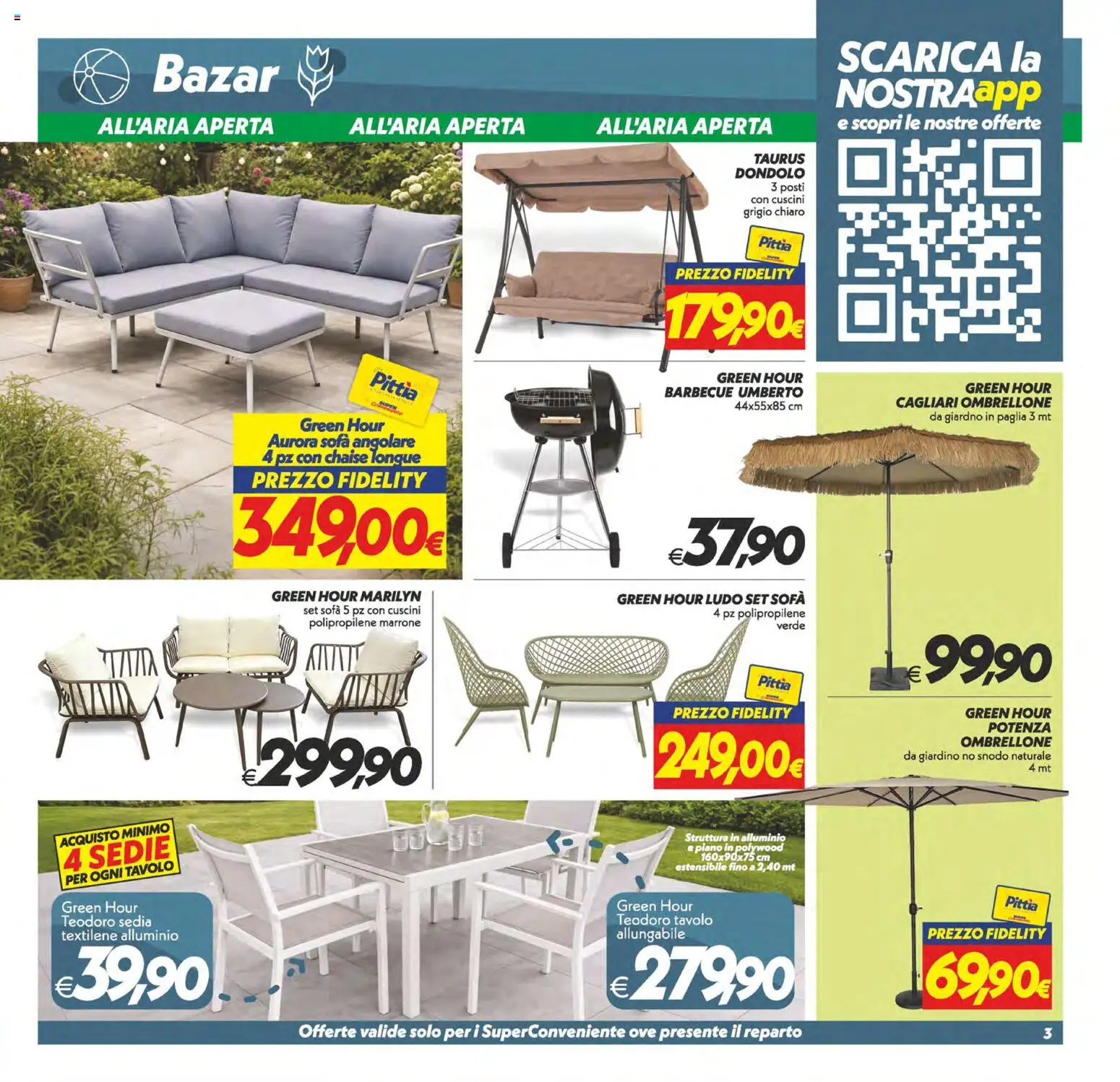 Volantino SuperConveniente del 17.04.2026 | Pagina: 28 | Prodotti: Ombrellone, Dondolo, Sofá, Sedia