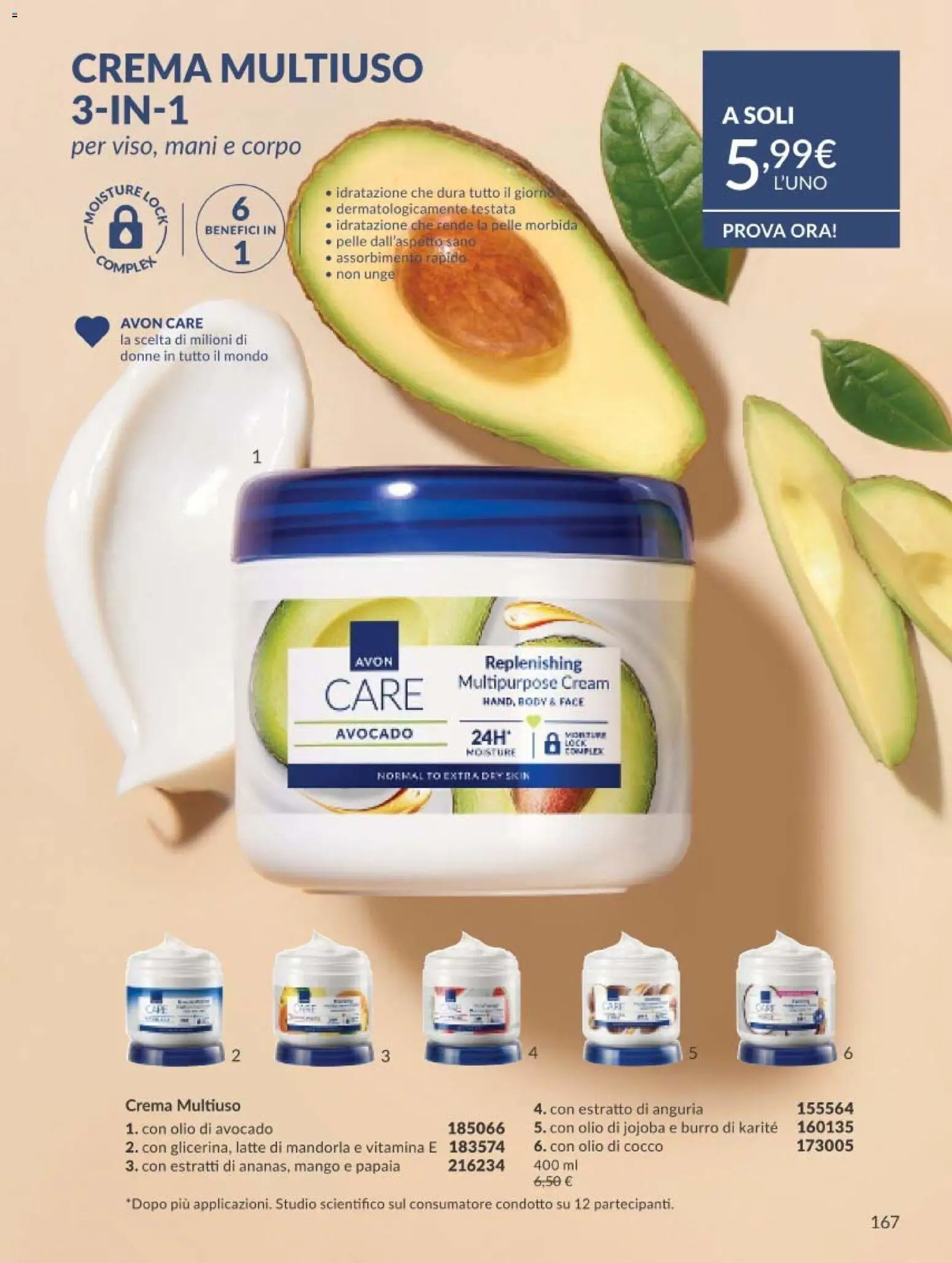 Volantino Avon del 01.05.2026 | Pagina: 167 | Prodotti: Latte, Olio, Burro, Anguria