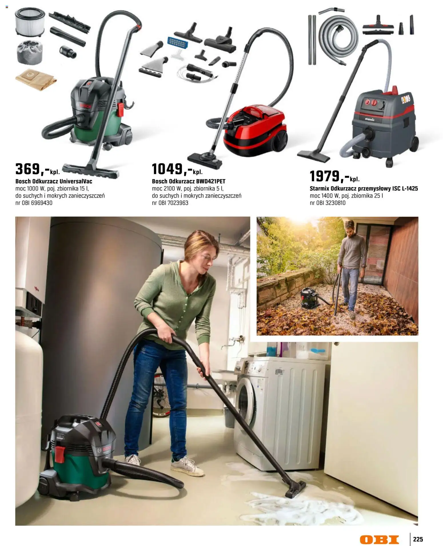 OBI gazetka - Ogród od 11.03.2026 | Strona: 225 | Produkty: Odkurzacz, Odkurzacz przemysłowy