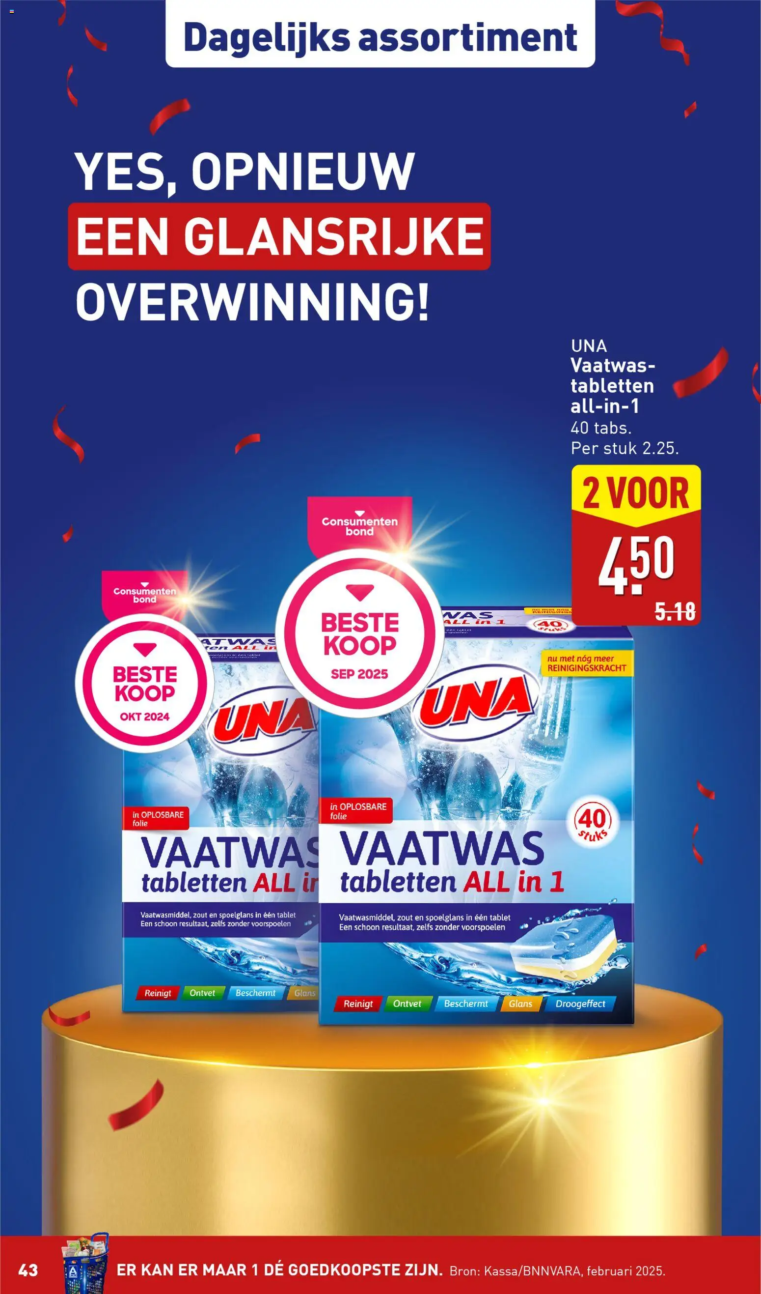 {H1} | Pagina: 43 | Producten: Vaatwas tabletten, Kan, Tablet