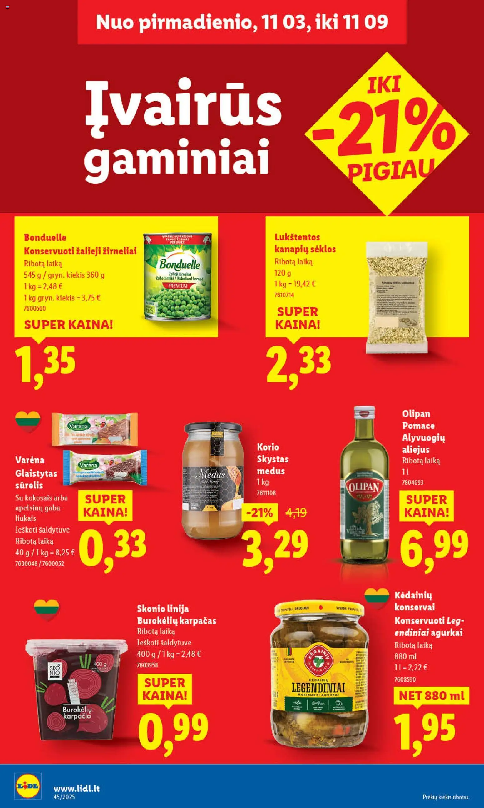 LIDL akcijos nuo 06.11.2025 | Puslapis: 42 | Prekių: Agurkai, Sūrelis, Sėklos, Aliejus