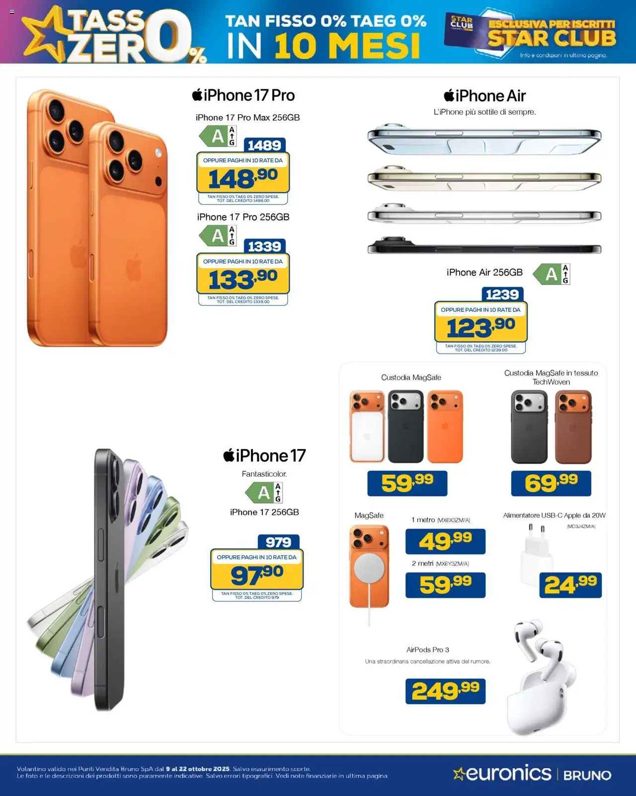Volantino Euronics del 09.10.2025 | Pagina: 6 | Prodotti: Iphone, Airpods
