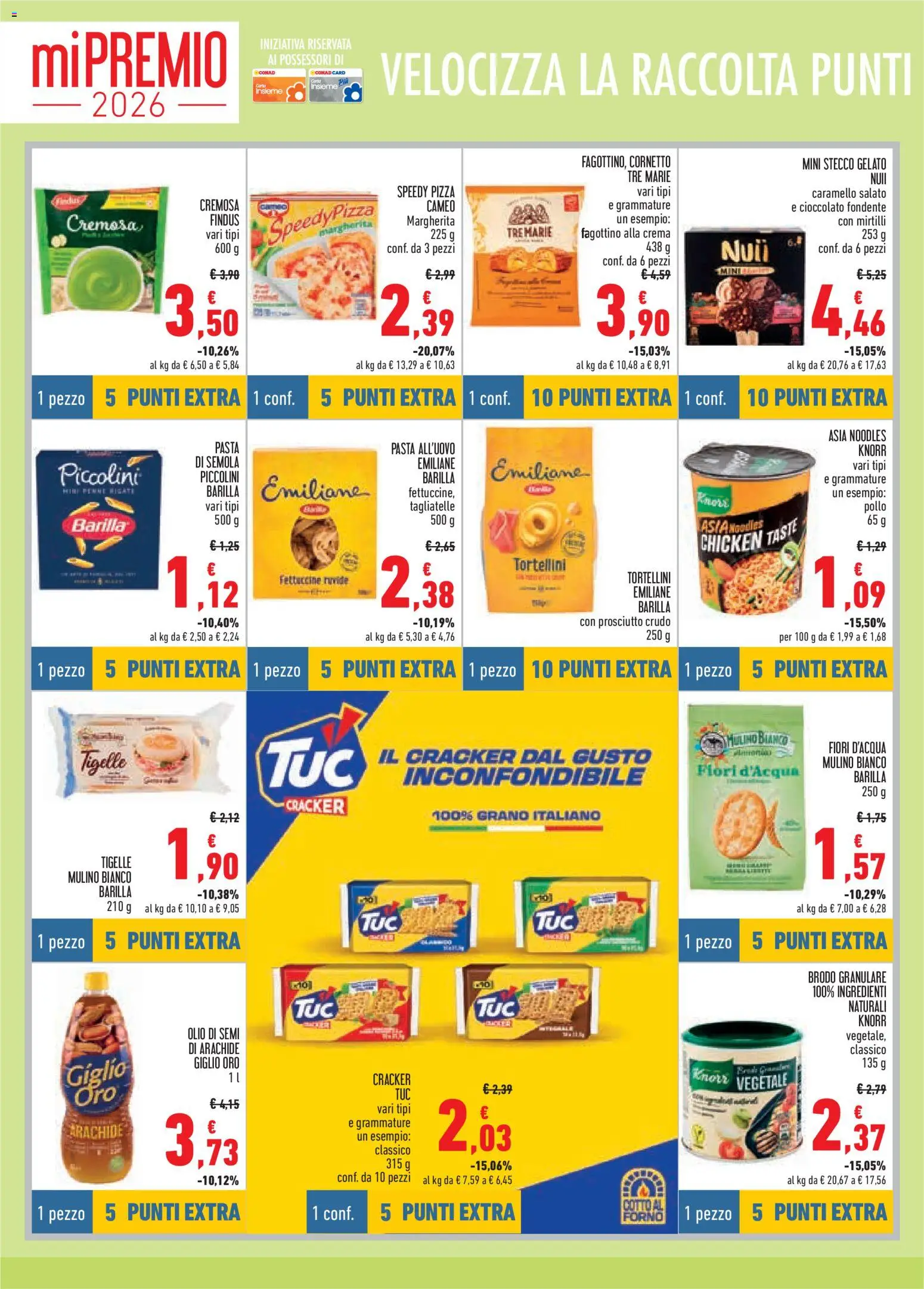 Volantino Conad del 02.01.2026 | Pagina: 12 | Prodotti: Tagliatelle, Cornetto, Gelato, Penne