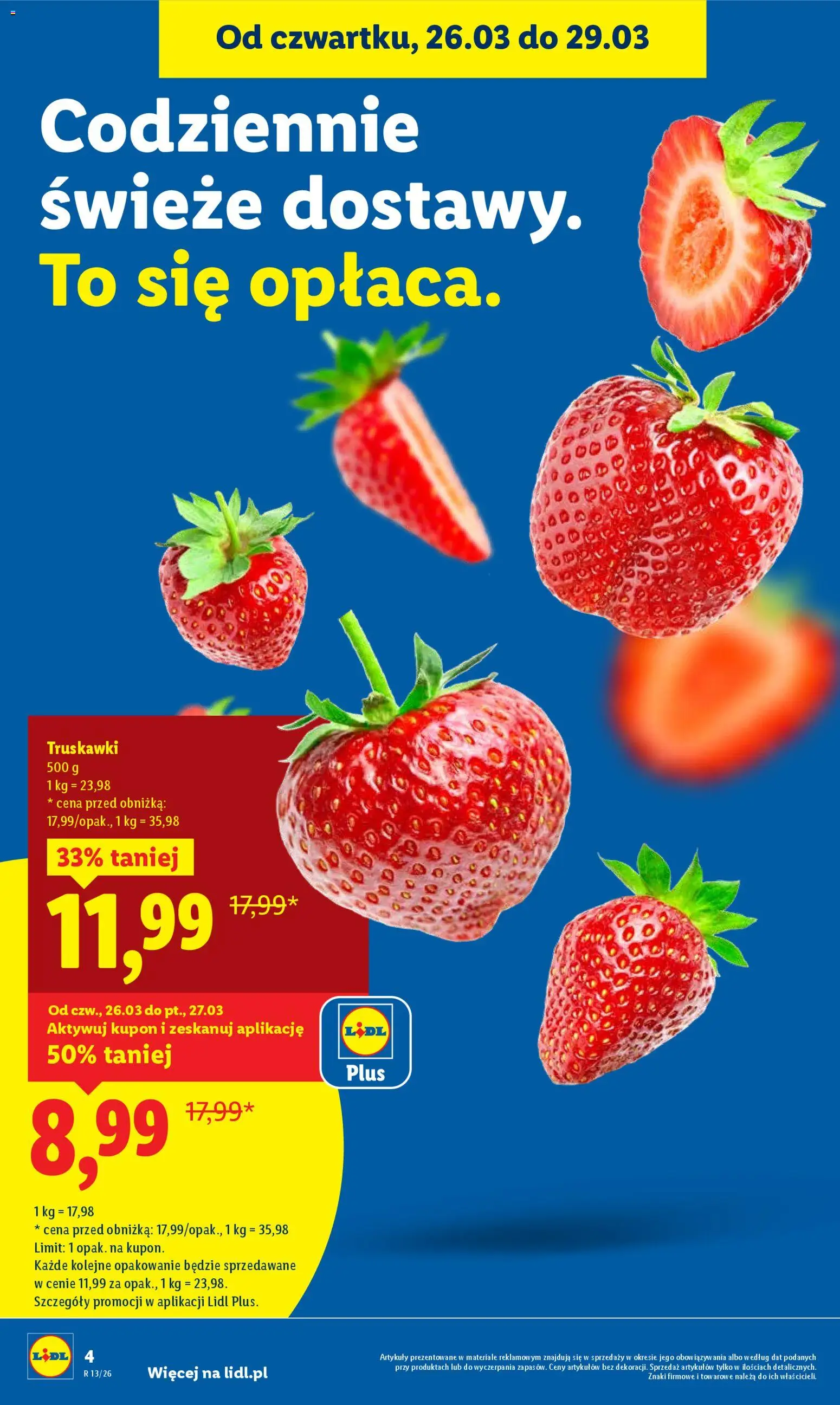 Lidl gazetka od 26.03.2026 | Strona: 4 | Produkty: Truskawki