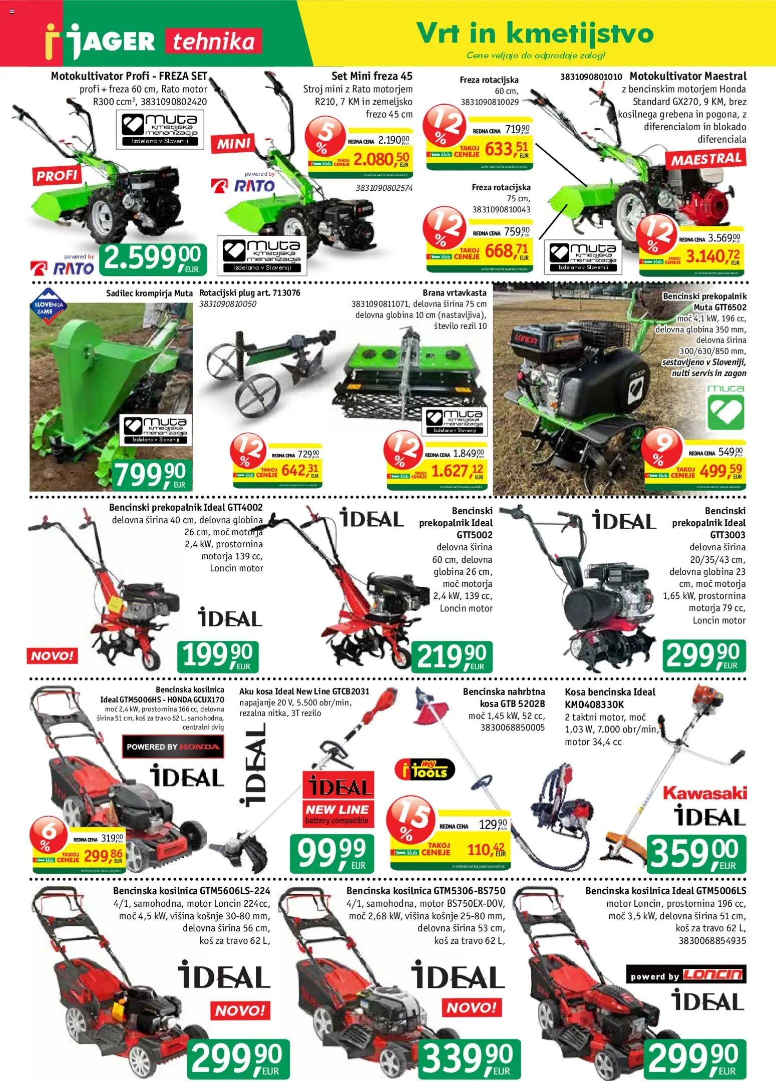 Novi Jager katalog ponudbe – veljaven od 25.02.2026 | Stran: 4 | Izdelki: Kosilnica, Kos