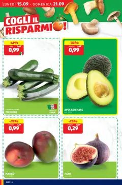 Volantino Aldi del 15.09.2025 | Pagina: 6 | Prodotti: Avocado, Mango, Zucchine