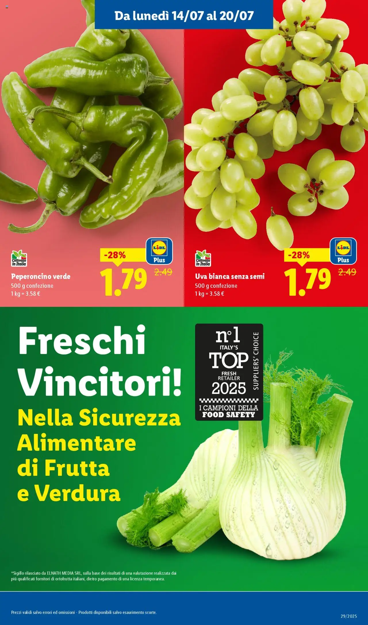 Volantino Lidl del 14.07.2025 | Pagina: 3 | Prodotti: Frutta, Peperoncino, Uva