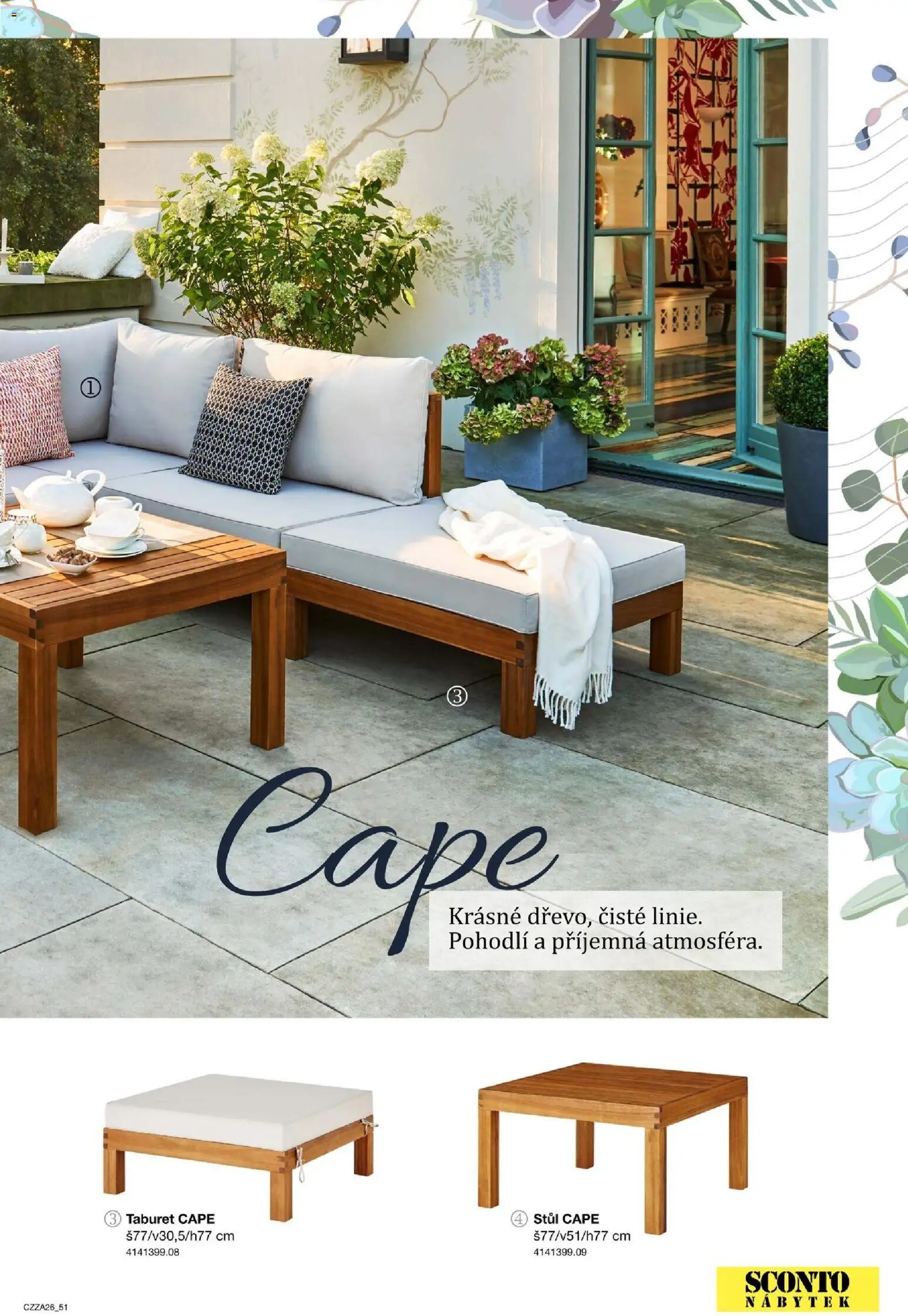 Sconto nábytek katalog - Zahradní speciál od 01.01.2026 | Strana: 51 | Produkty: Taburet, Nábytek, Stůl
