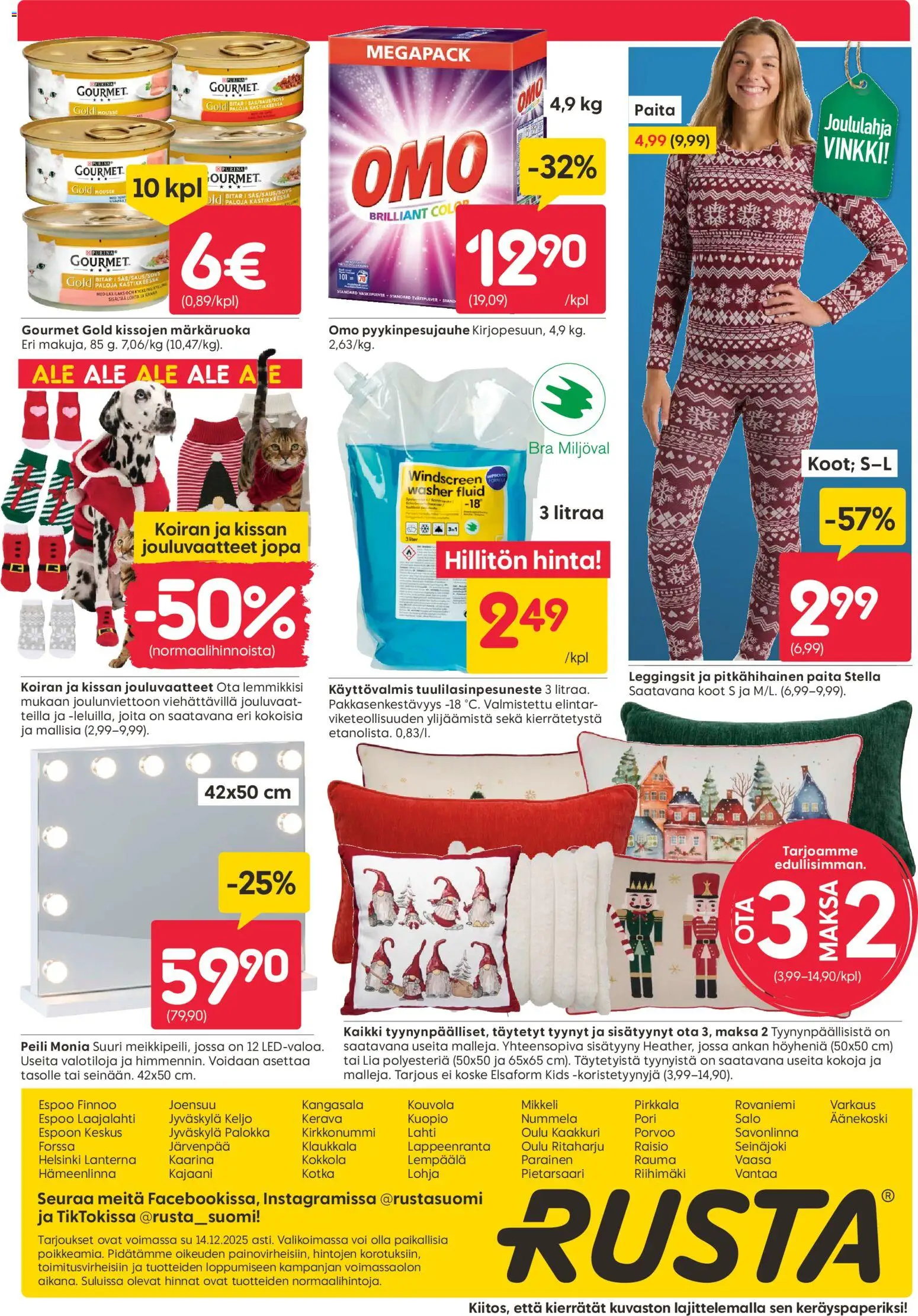 Rusta tarjoukset – voimassa 01.12.2025 alkaen | Sivu: 24 | Tuotteet: Tyynyt, Mousse, Peili, Paita