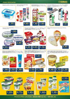 Kubas leidinys│galioja nuo 12.08.2025 | Puslapis: 2 | Prekių: Grietinėlė, Pienas, Jogurtas, Varškė