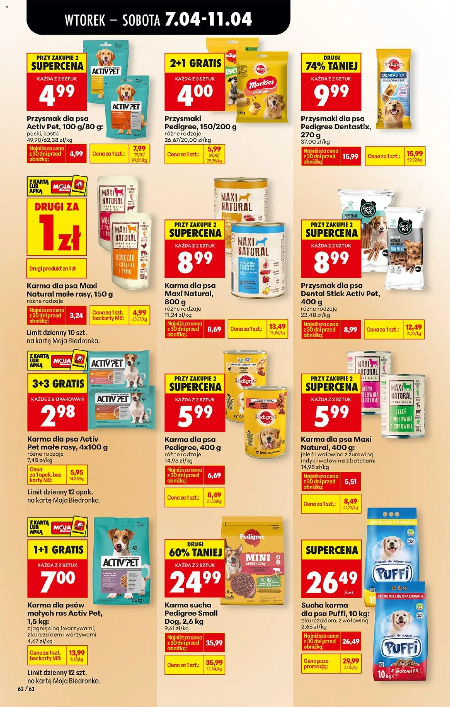 Biedronka gazetka od wtorku od 07.04.2026 | Strona: 78 | Produkty: Karma dla psa, Przysmaki dla psa, Wołowina, Karma dla psów