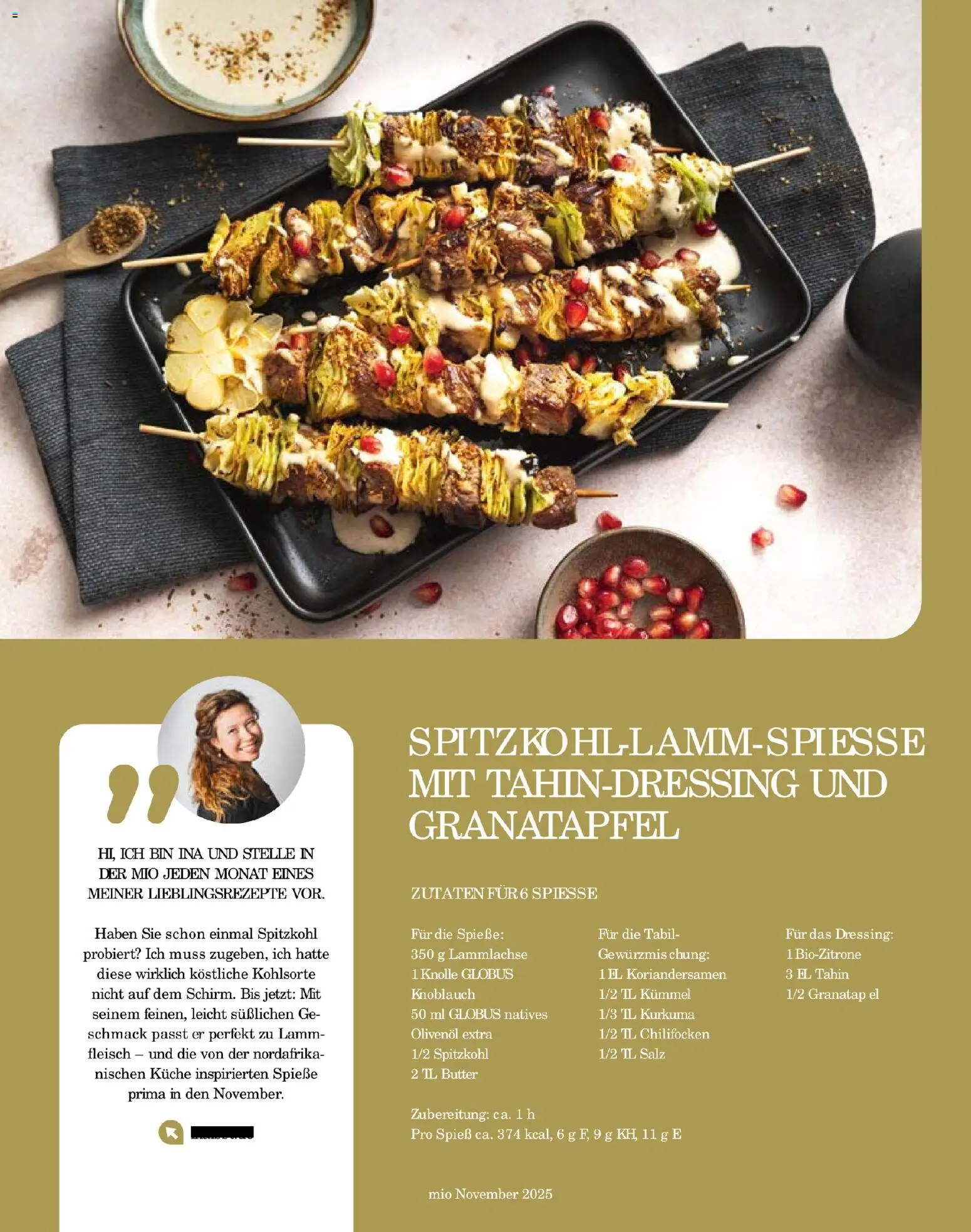 Globus Mio Magazin – gültig ab 01.11.2025 | Seite: 18 | Produkte: Granatapfel, Butter, Dressing, Fleisch
