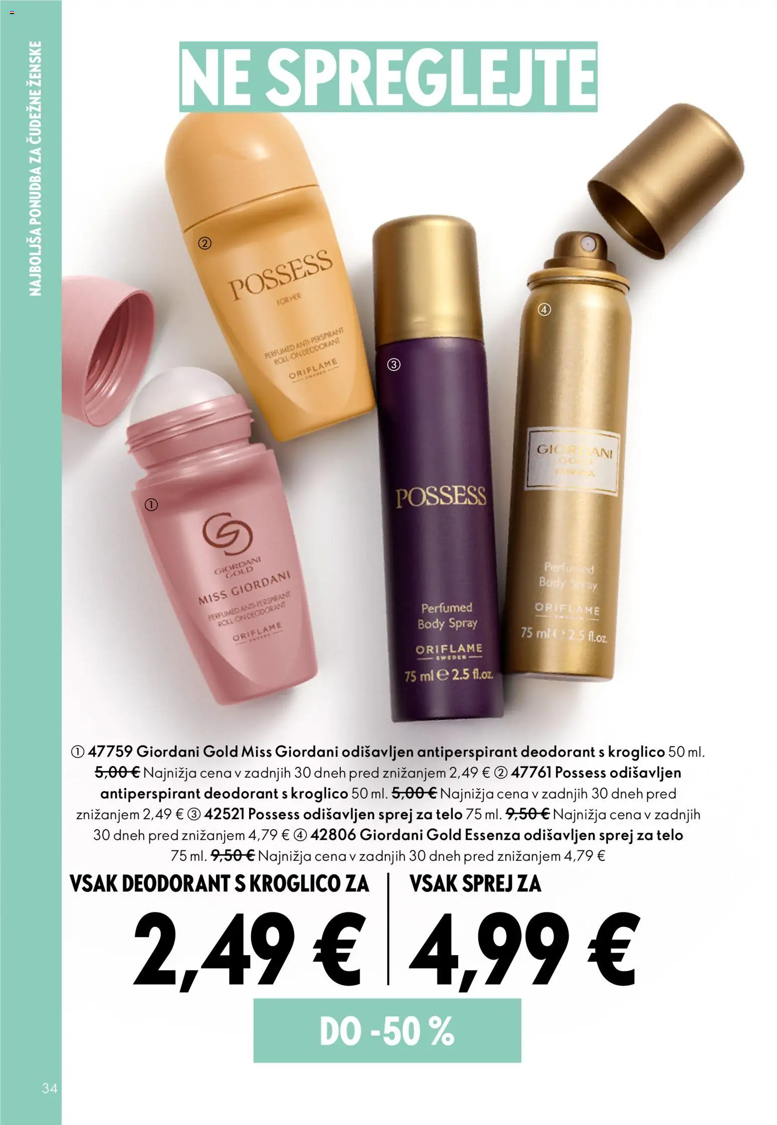 Novi Oriflame katalog ponudbe – veljaven od 18.02.2026 | Stran: 34 | Izdelki: Deodorant, Antiperspirant