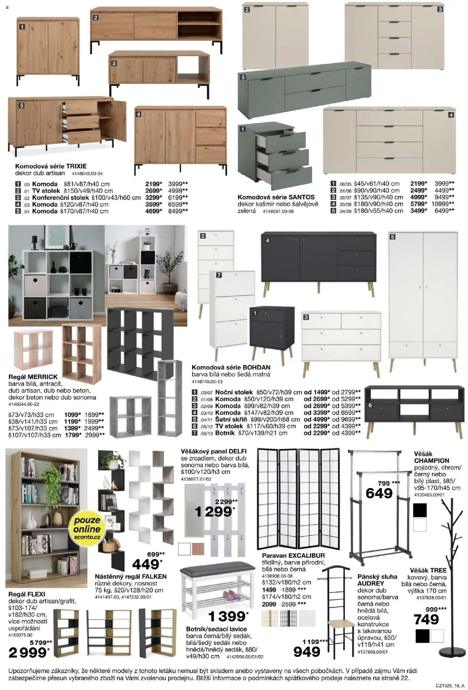 Sconto nábytek leták od 26.11.2025 | Strana: 16 | Produkty: Modely, Stolek, Regál, Věšák