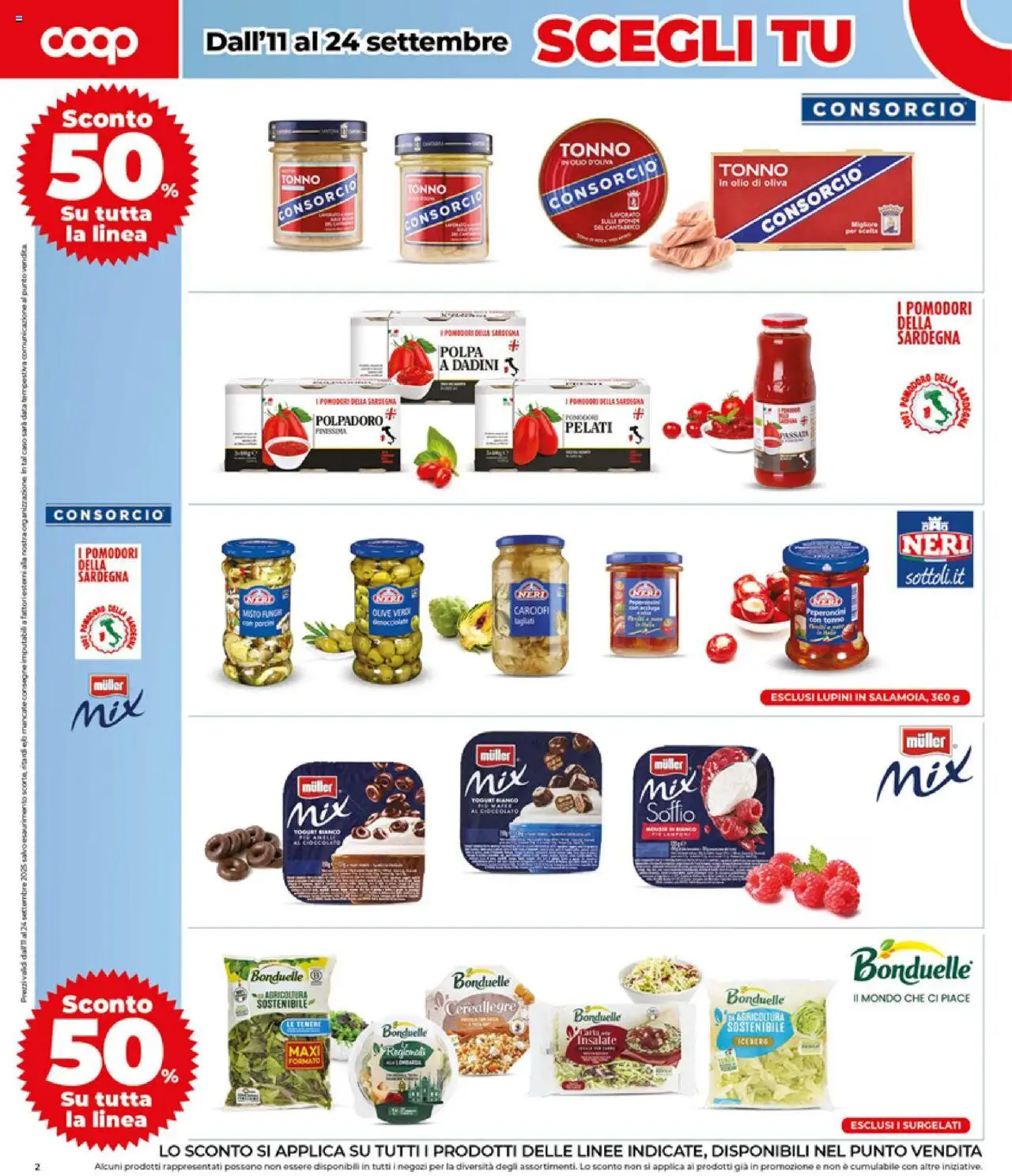 Volantino COOP del 11.09.2025 | Pagina: 2 | Prodotti: Lupini, Olive, Funghi, Olio di Oliva