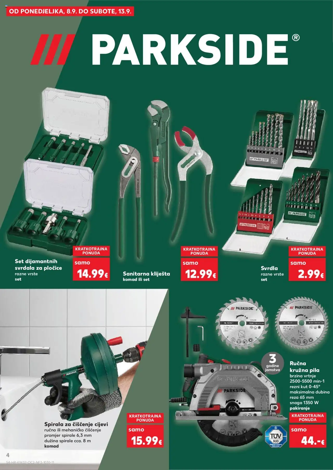 Kaufland katalog | vrijedi od 10.09.2025 | Stranica: 4 | Proizvodi: Pločice, Cijevi, Kliješta, Pila
