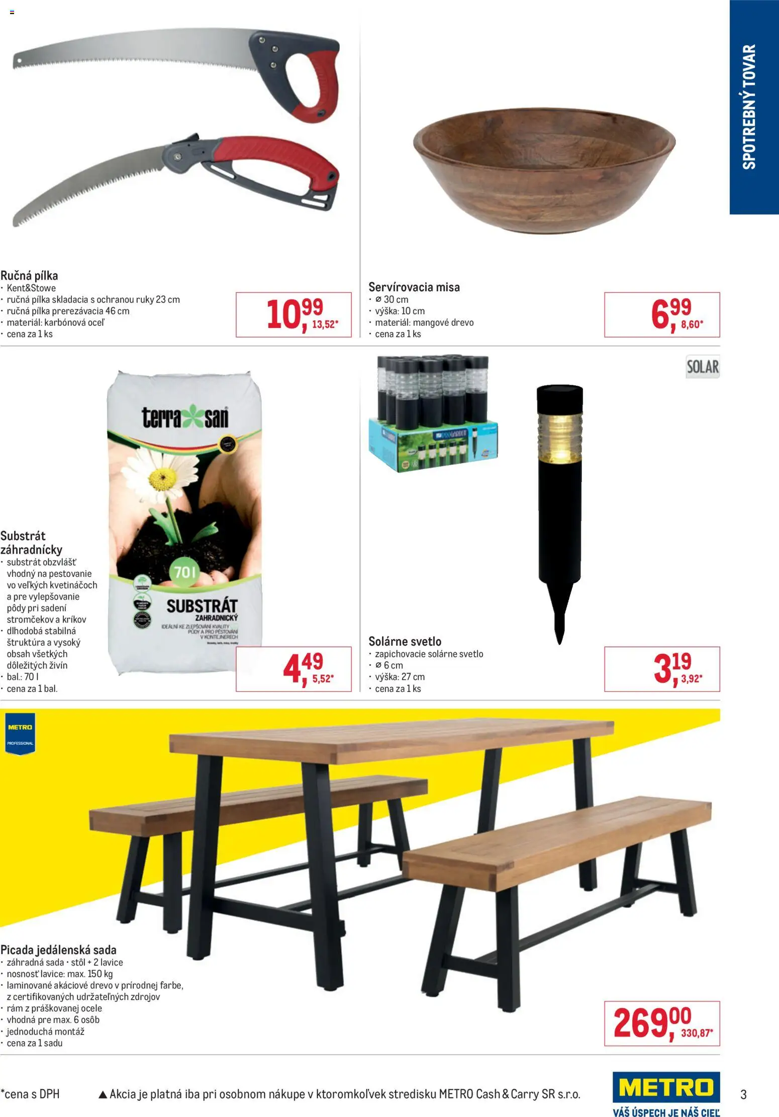 Nové Metro akcie – leták je platný od 25.02.2026 | Strana: 3 | Produkty: Stôl, Svetlo, Rám