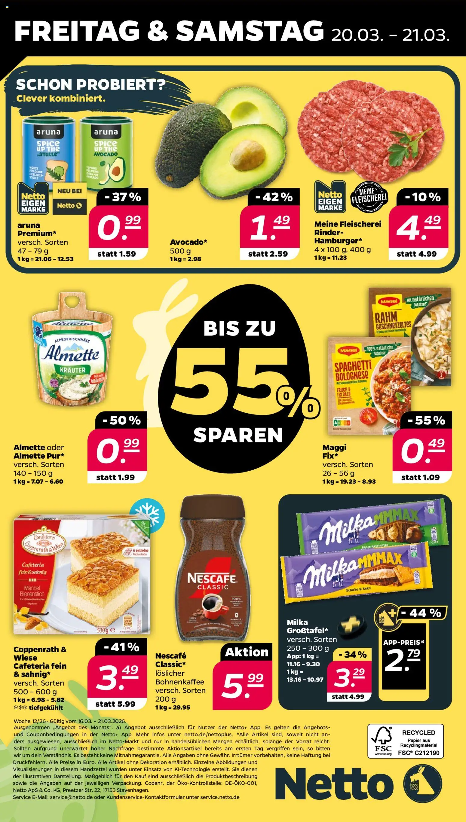 Netto Prospekt 	 – gültig ab 16.03.2026 | Seite: 38 | Produkte: Almette, Nescafe, Maggi, Avocado