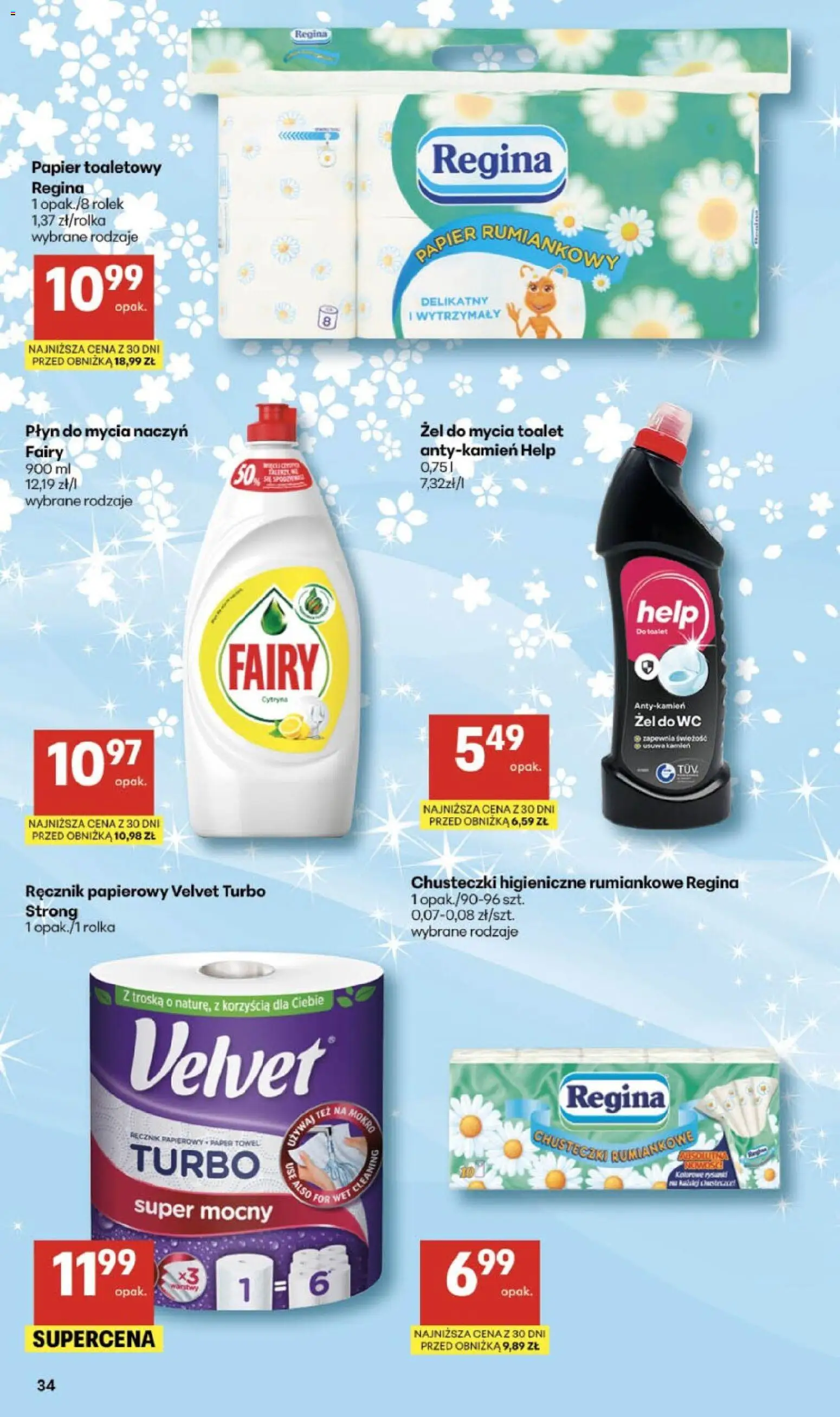 Delikatesy Centrum gazetka od 12.03.2026 | Strona: 34 | Produkty: Chusteczki higieniczne, Fairy, Ręcznik papierowy, Płyn do mycia naczyń