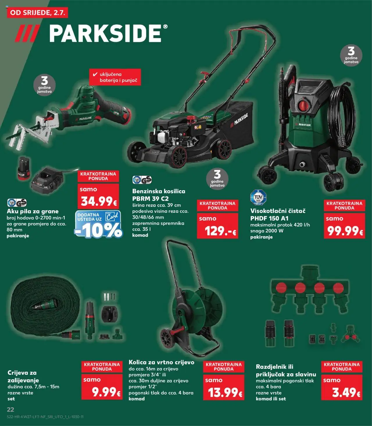 Kaufland katalog | vrijedi od 02.07.2025 | Stranica: 22 | Proizvodi: Baterija, Kolica, Pila, Parkside