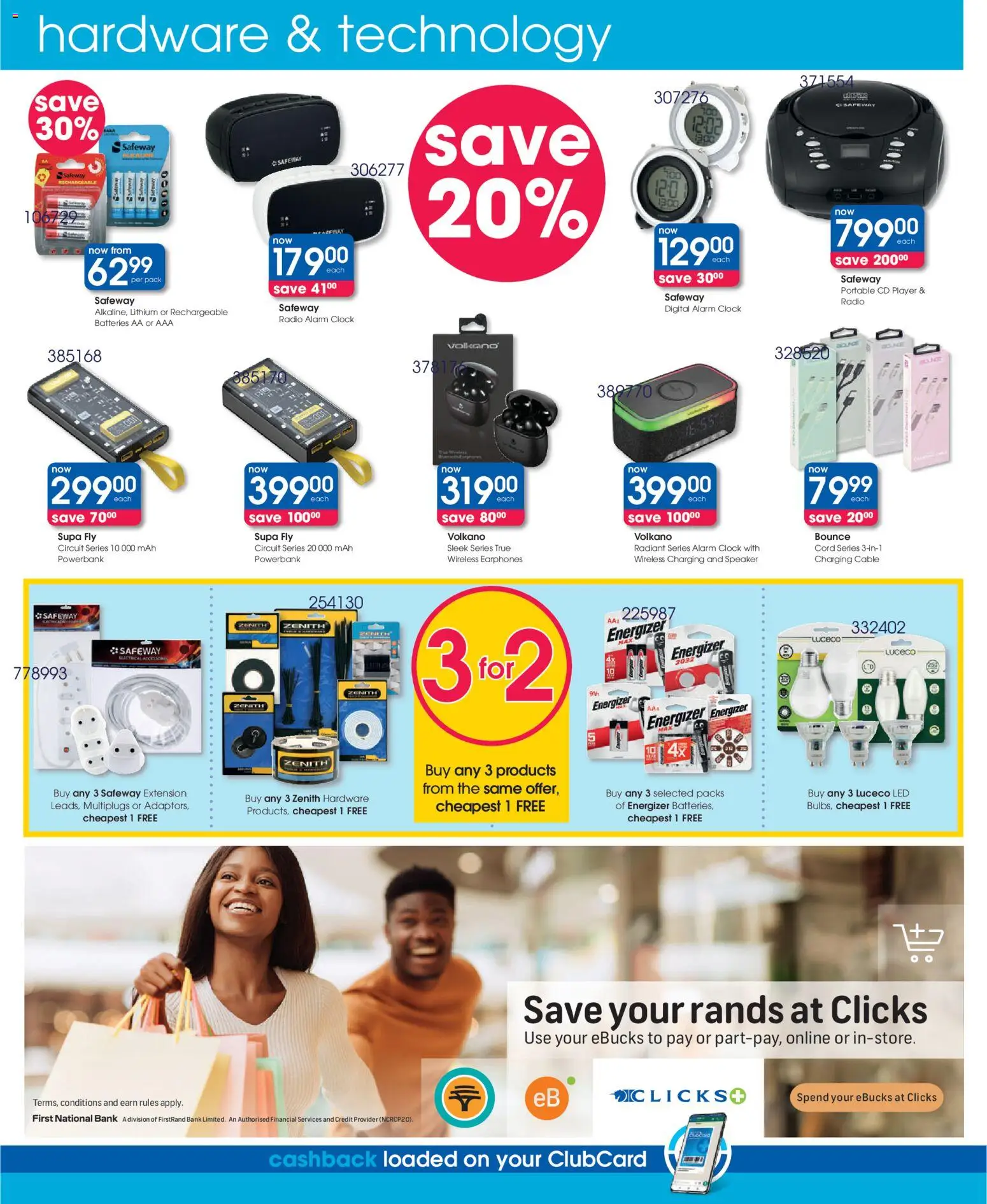 New Clicks catalogue – valid from 11.11.2025 | Page: 40 | Products: Alarm clock, Player, Cd player, Clock