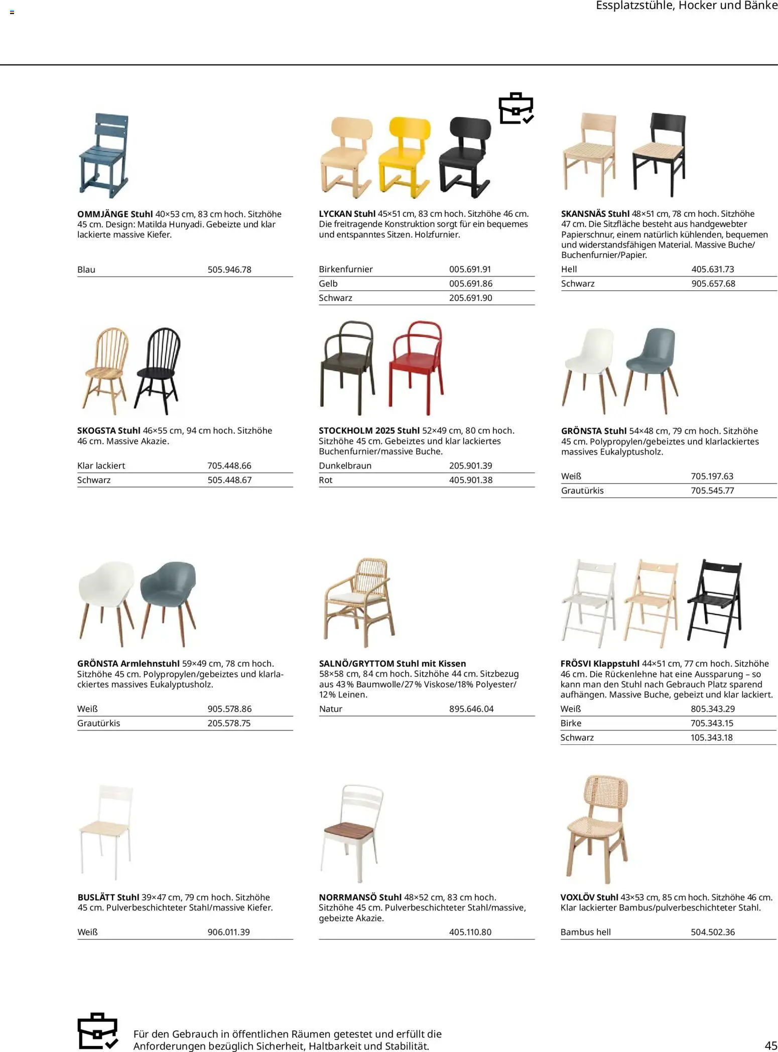 Ikea Essplatz – gültig ab 02.01.2026 | Seite: 45 | Produkte: Hocker, Kissen, Stuhl