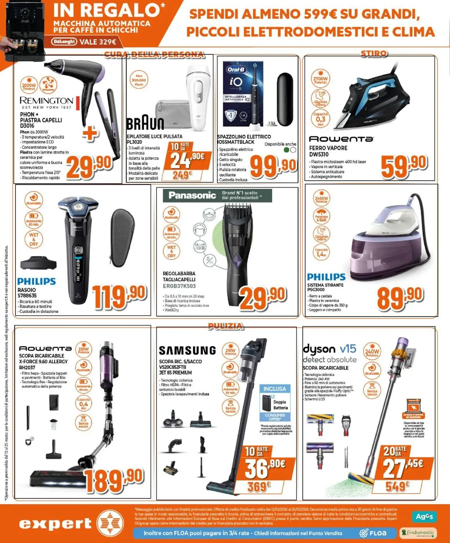 Volantino Expert del 12.03.2026 | Pagina: 14 | Prodotti: Rasoio, Regolabarba, Caffè, Batteria