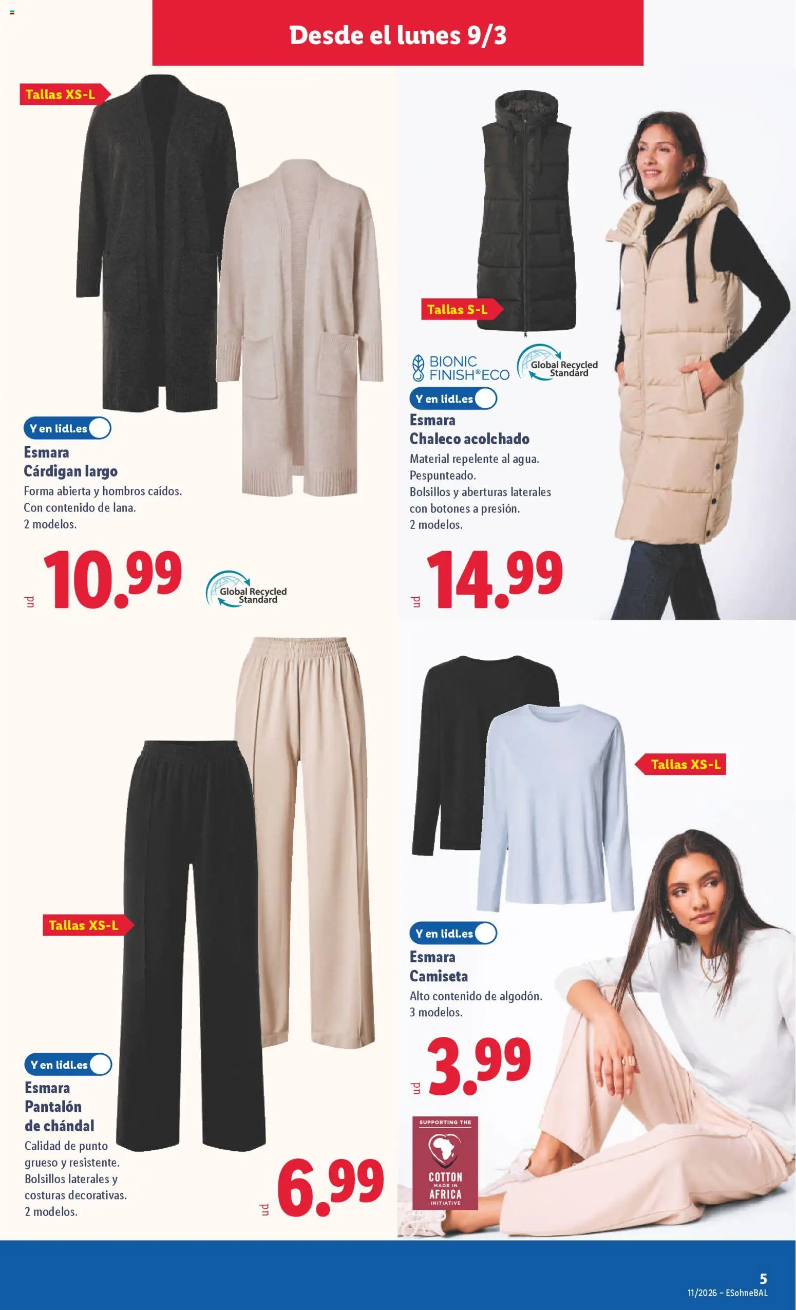 Lidl folleto de bazar │ válido desde el 09.03.2026 | Página: 11 | Productos: Chaleco, Pantalón de chándal